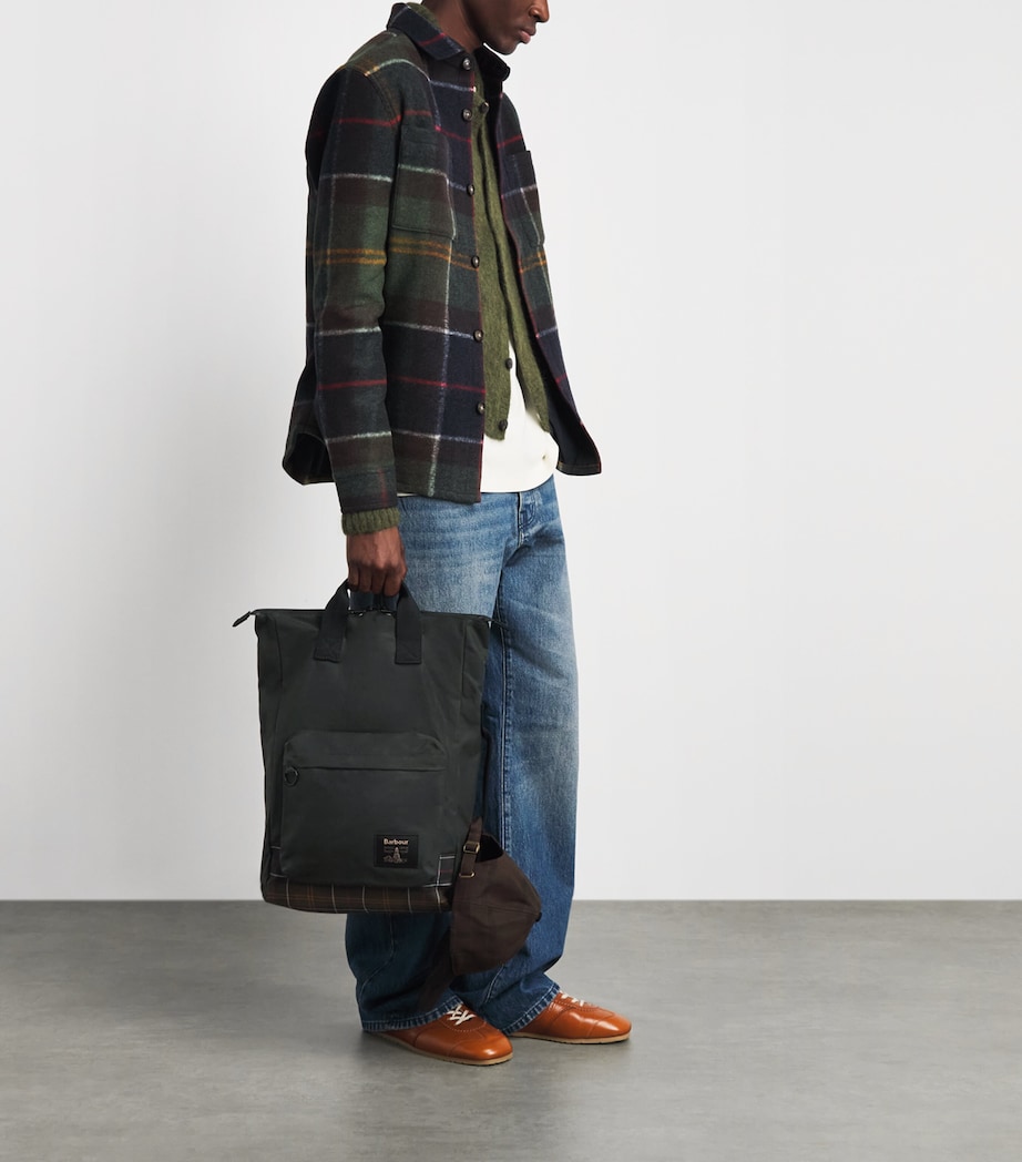 Barbour Waxed Cotton Field Backpack Sage/classic Image 2