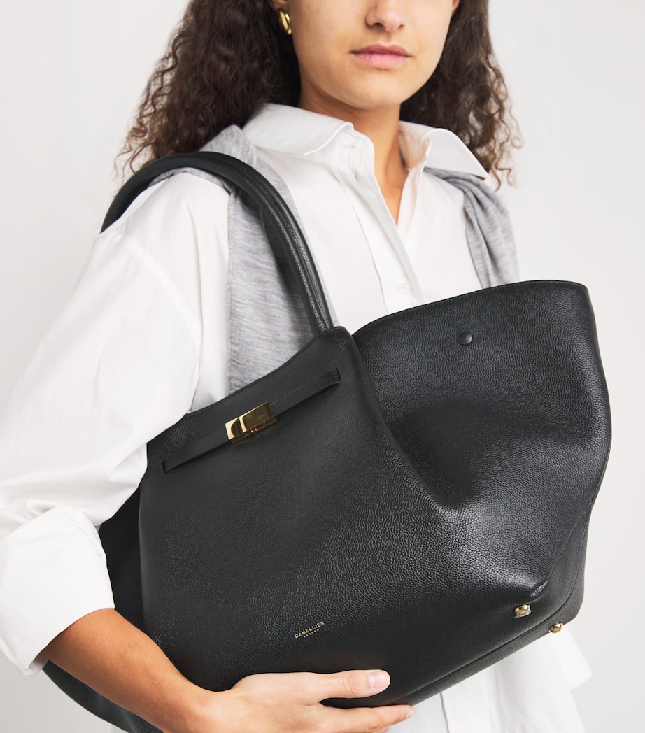 Leather New York Tote Bag BLACK Image 2