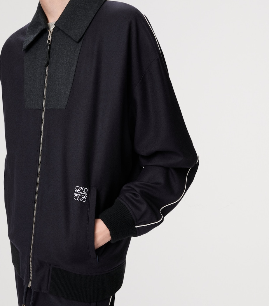Wool-Blend Track Jacket NAVY/GREY Image 5