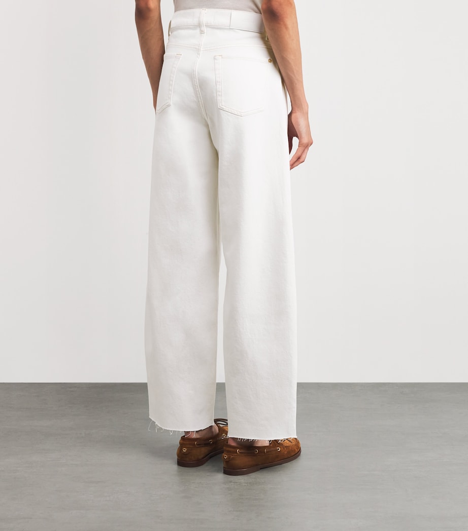 Twisted Bonnie Barrel-Leg Jeans WHITE Image 4