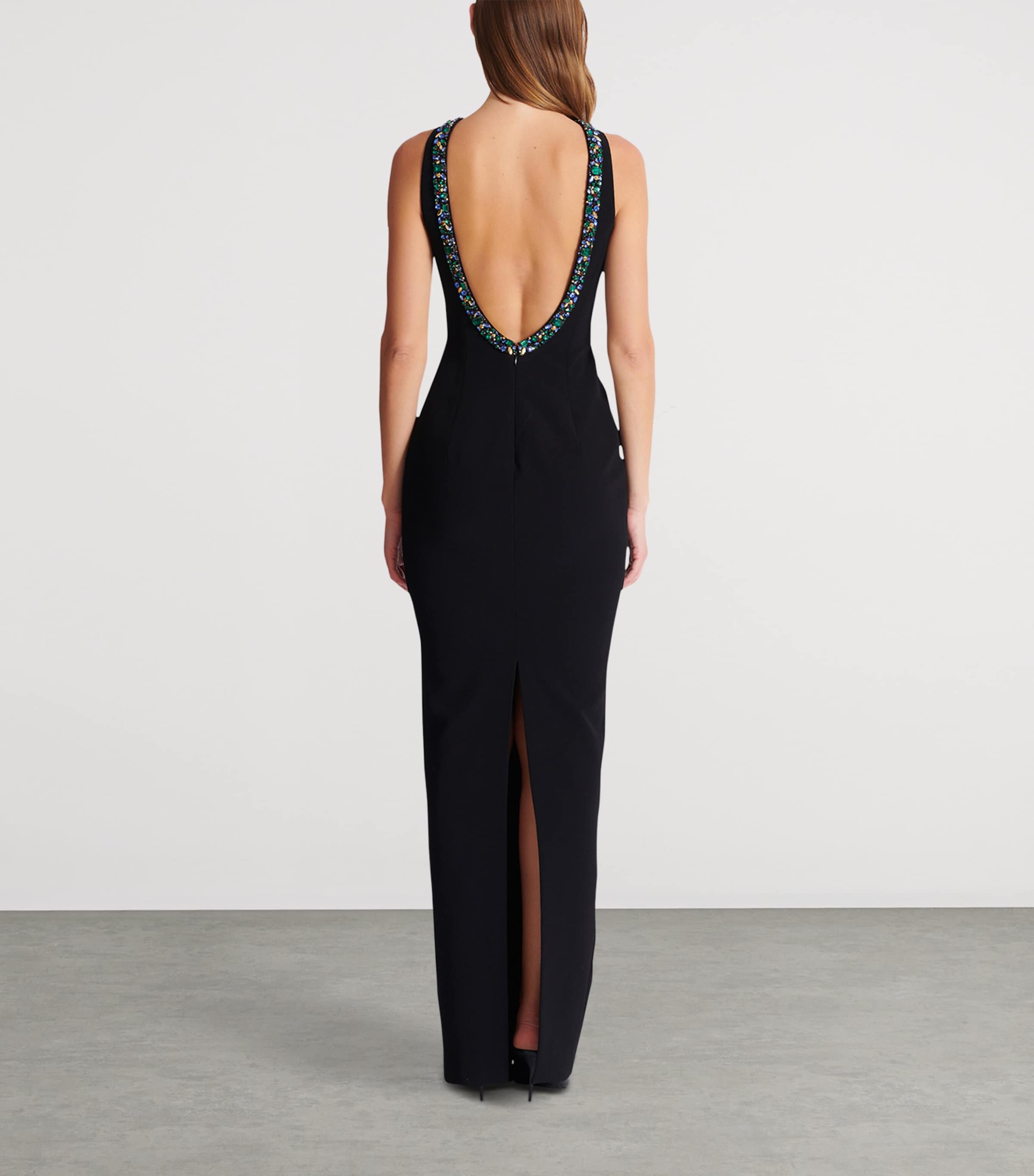 Embellished Halterneck Gown EAH NOIR/MULTICO Image 7