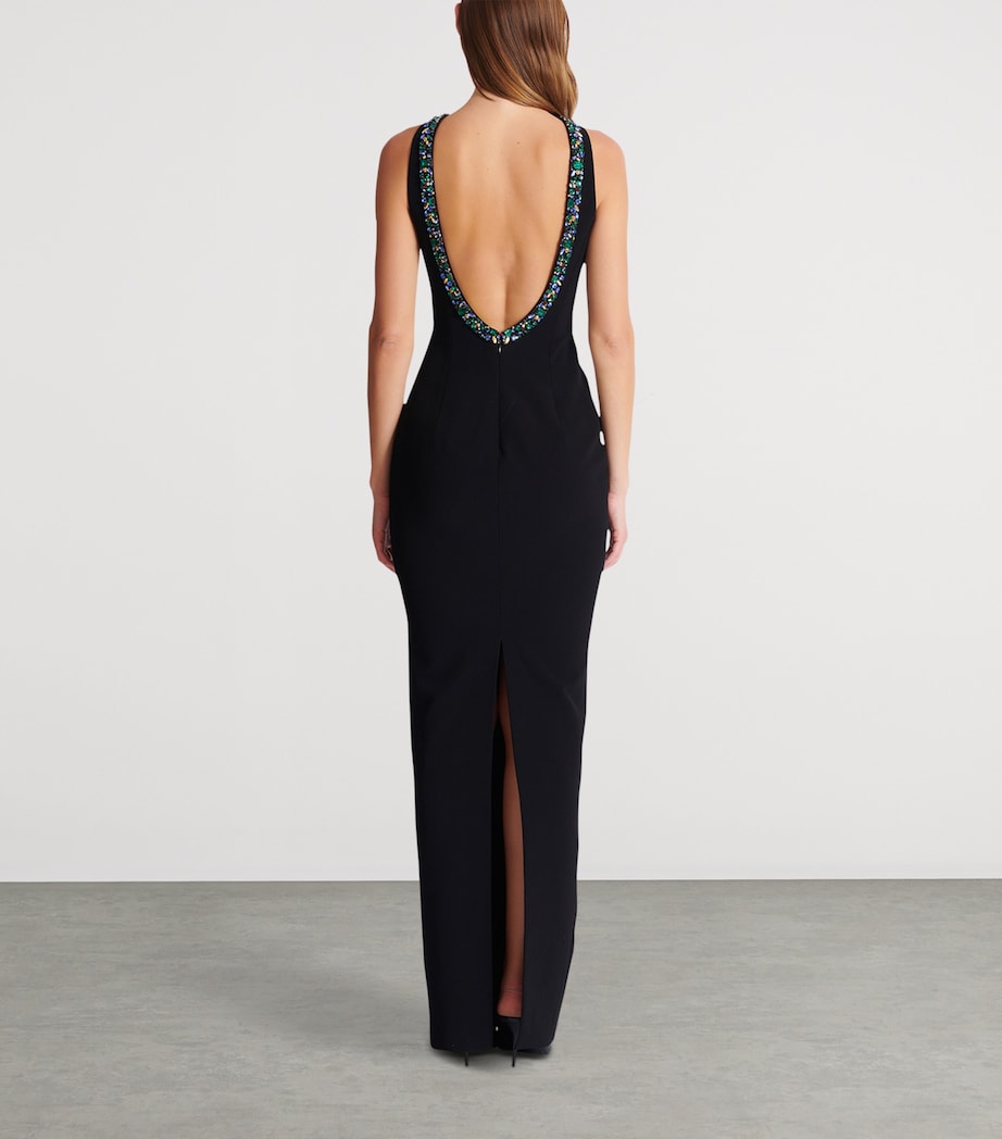 Embellished Halterneck Gown EAH NOIR/MULTICO Image 7