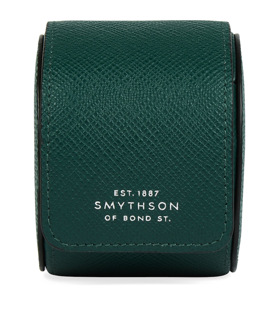 Leather Panama Single Watch Roll FOREST GREEN Image 1