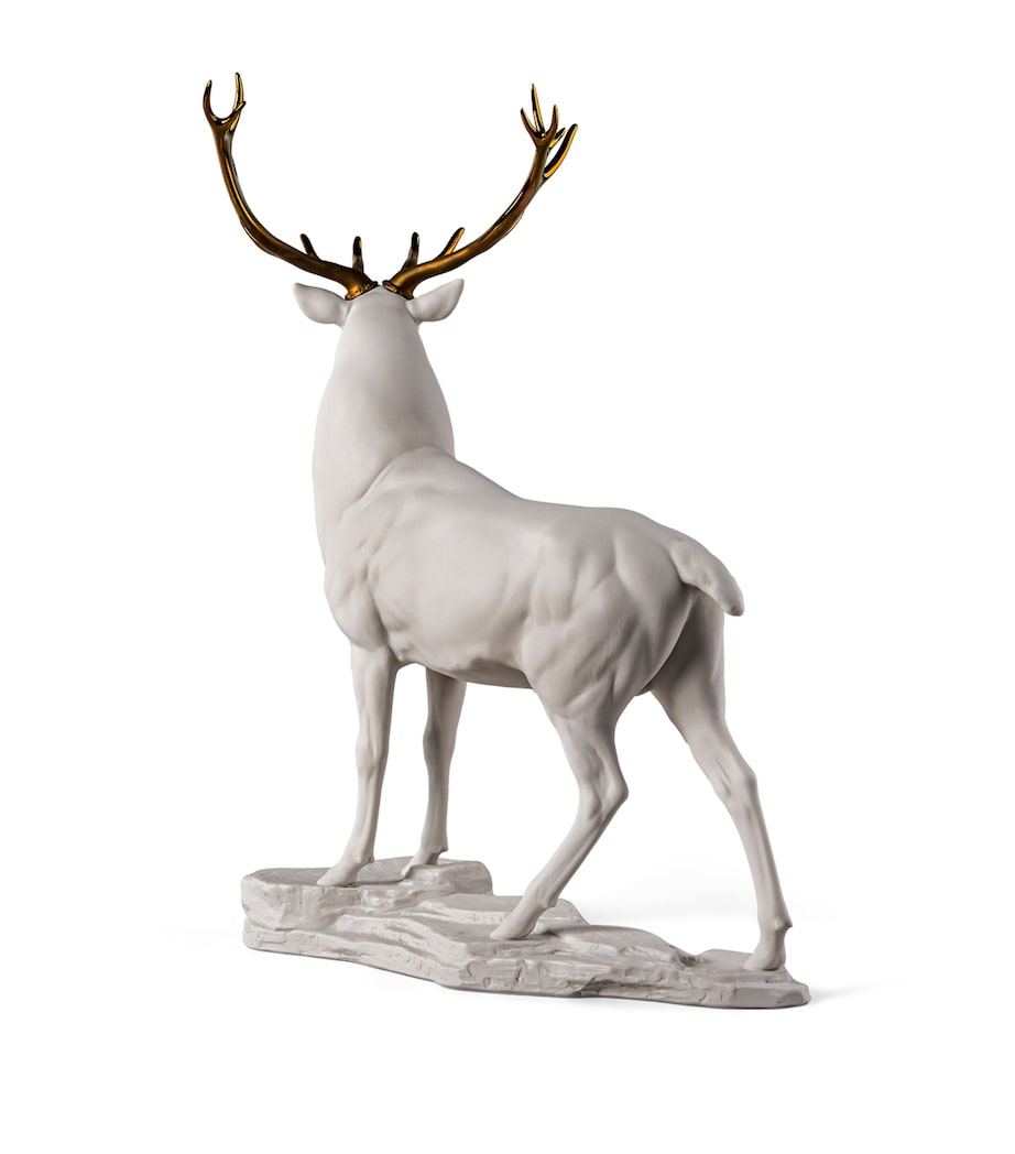 Lladró Deer Ornament (52cm) White & Copper Image 4
