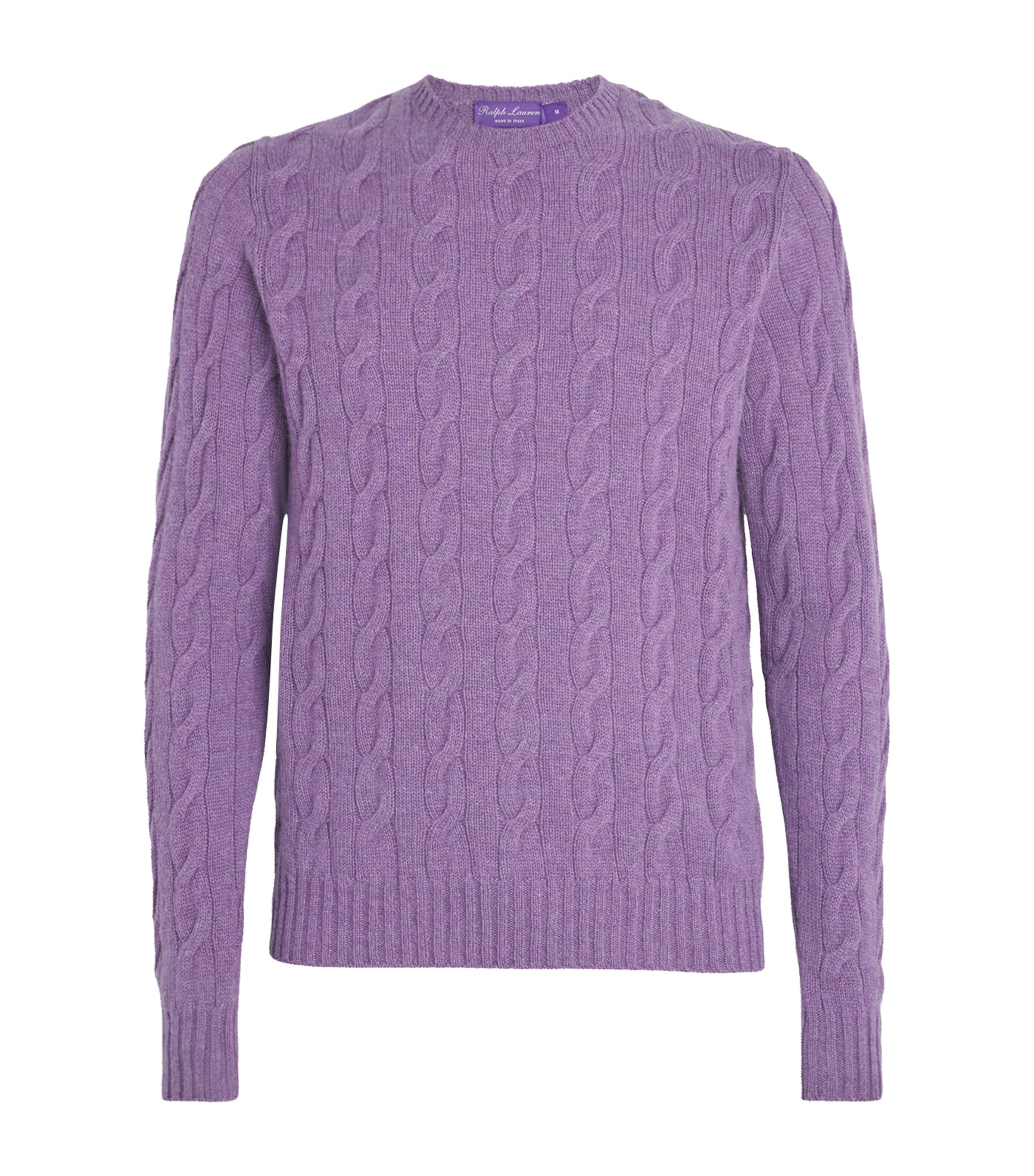 Ralph Lauren Purple Label Purple Cashmere Cable-Knit Sweater