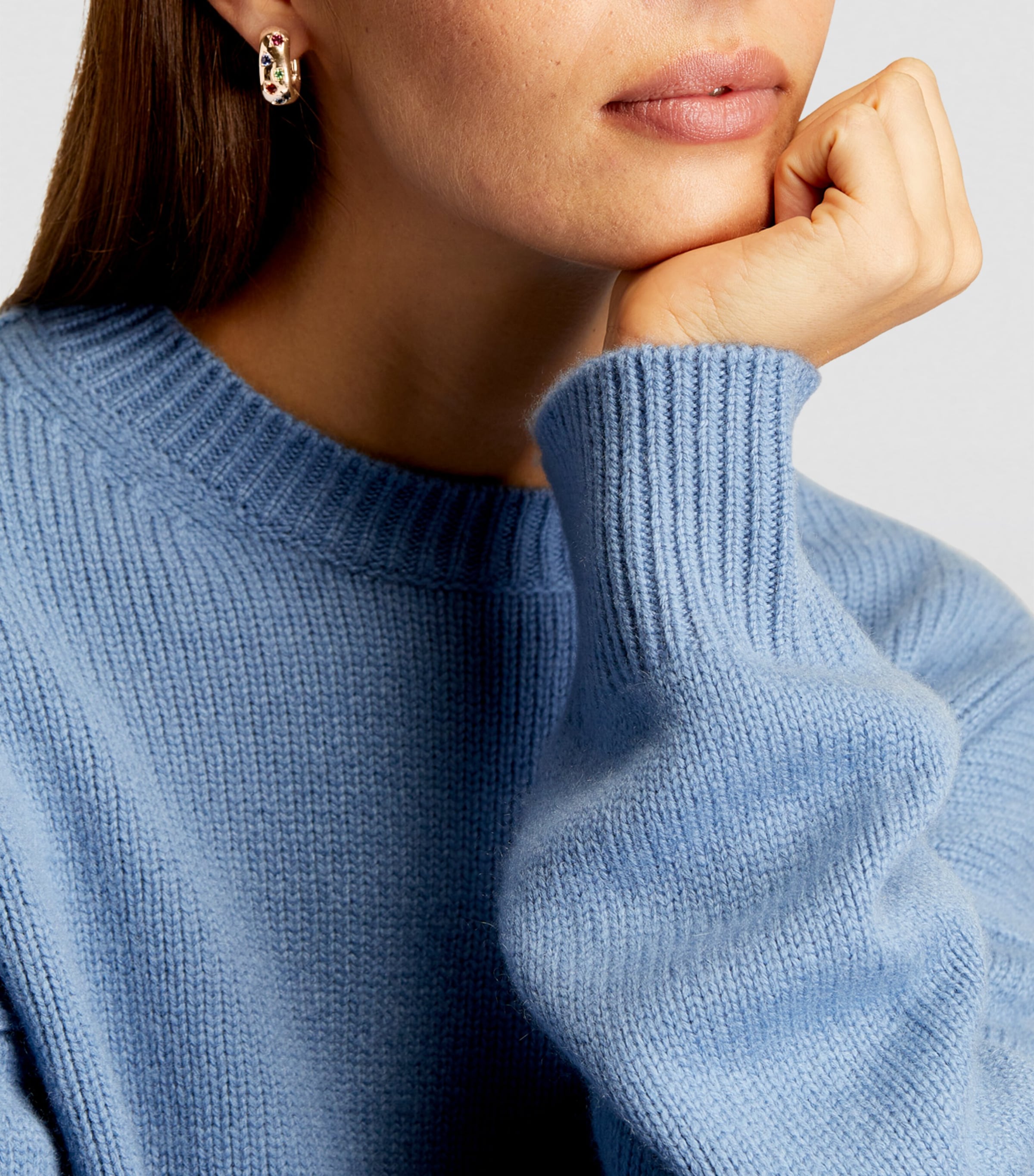 Rose Gold and Multicoloured Gemstone Iconica Earrings 000VA Image 4