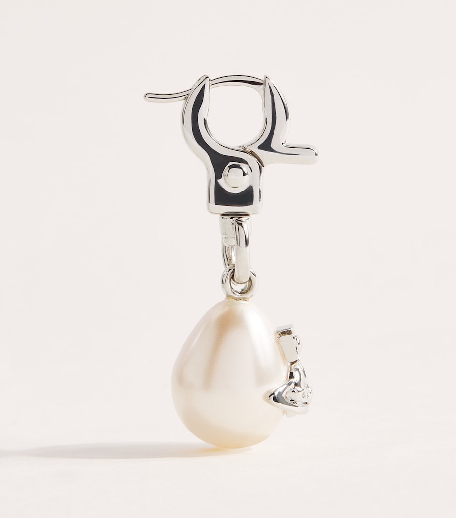 Vivienne Westwood Pauliana Single Hoop Earring Plat/crm Rs Prl Image 3