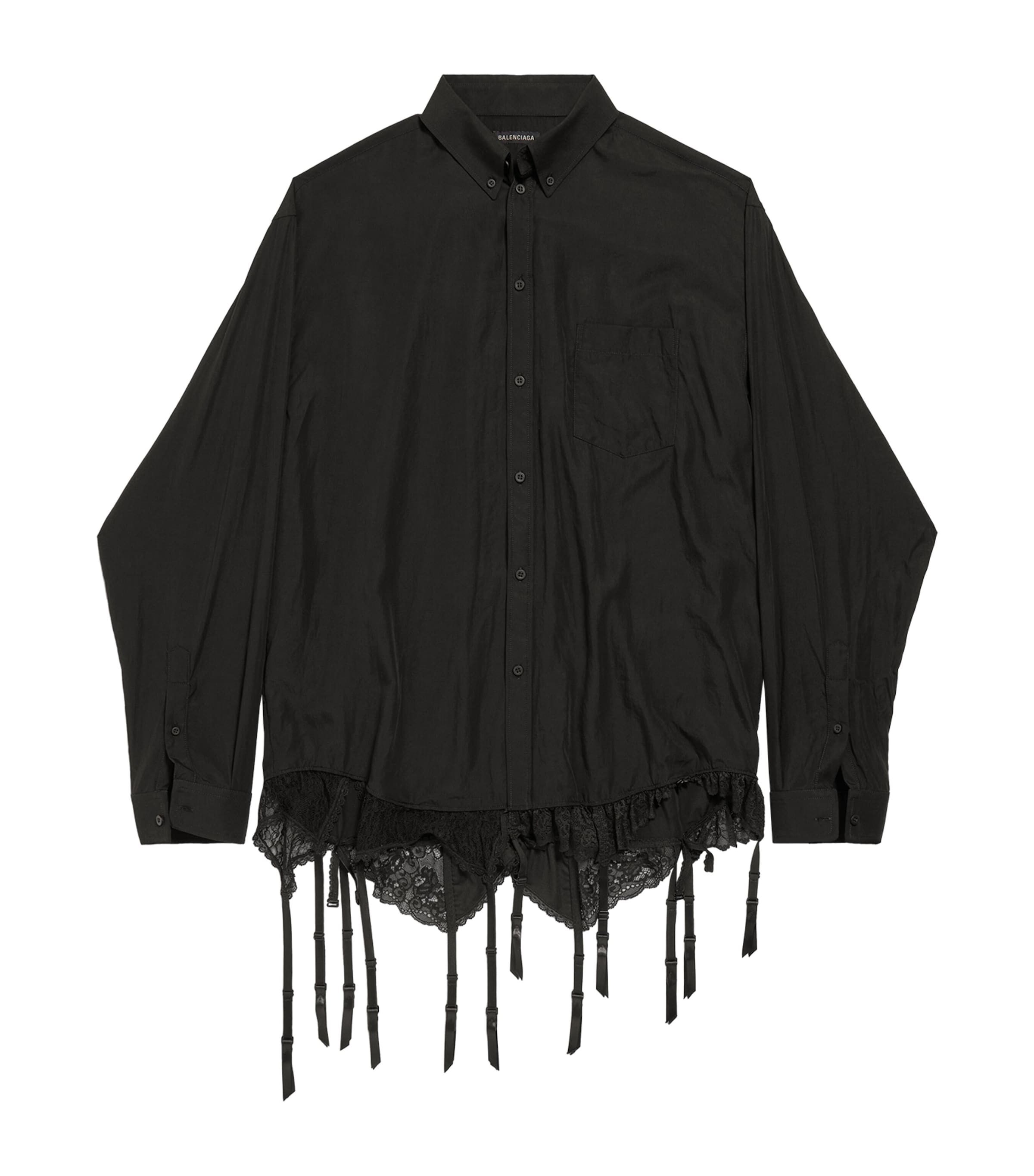 Shop Balenciaga Lingerie-trim Shirt In Black