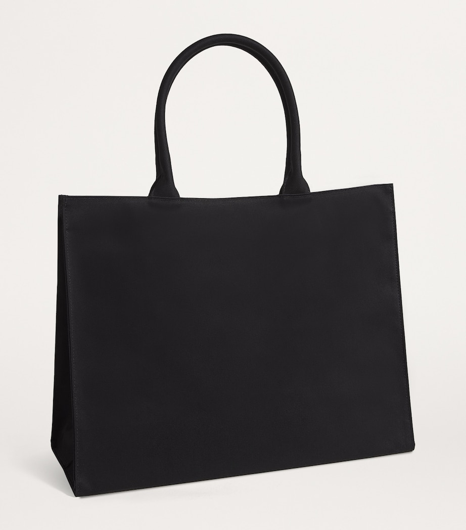 Large Cotton Logo Tote Bag BLACK Image 3