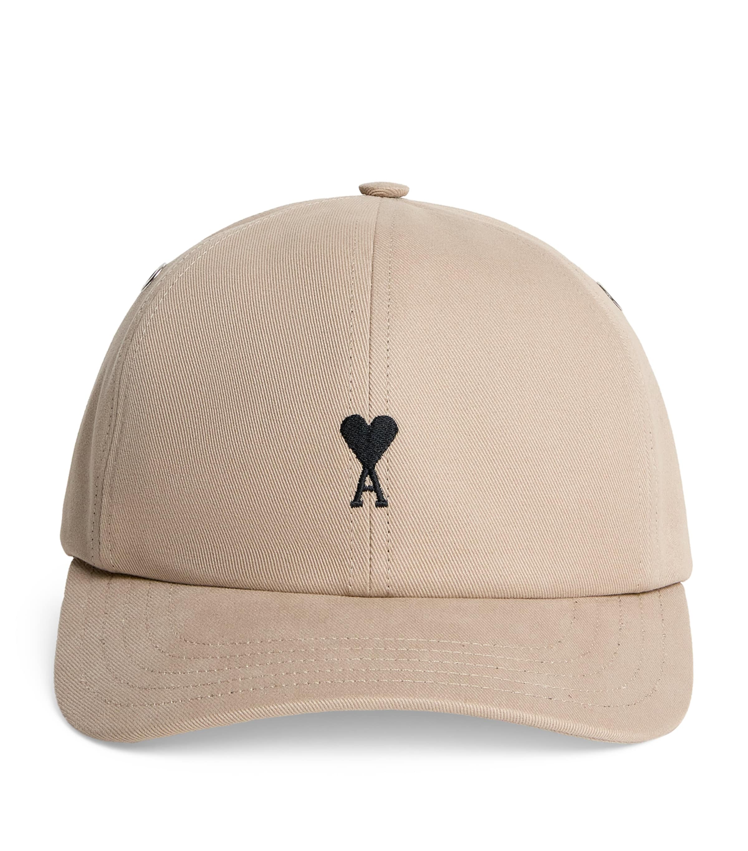 Ami Alexandre Mattiussi Cotton Logo Cap In Sand