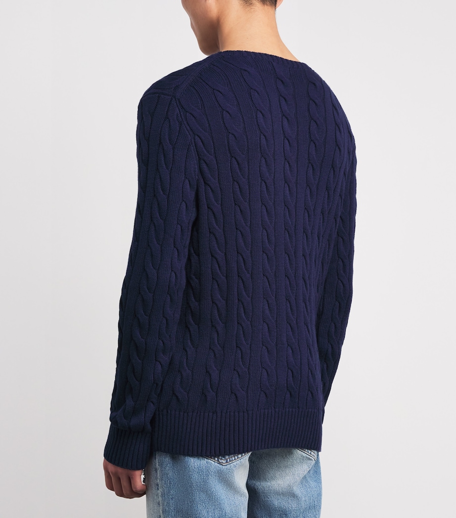Cotton Cable-Knit Sweater BRIGHT NAVY Image 4