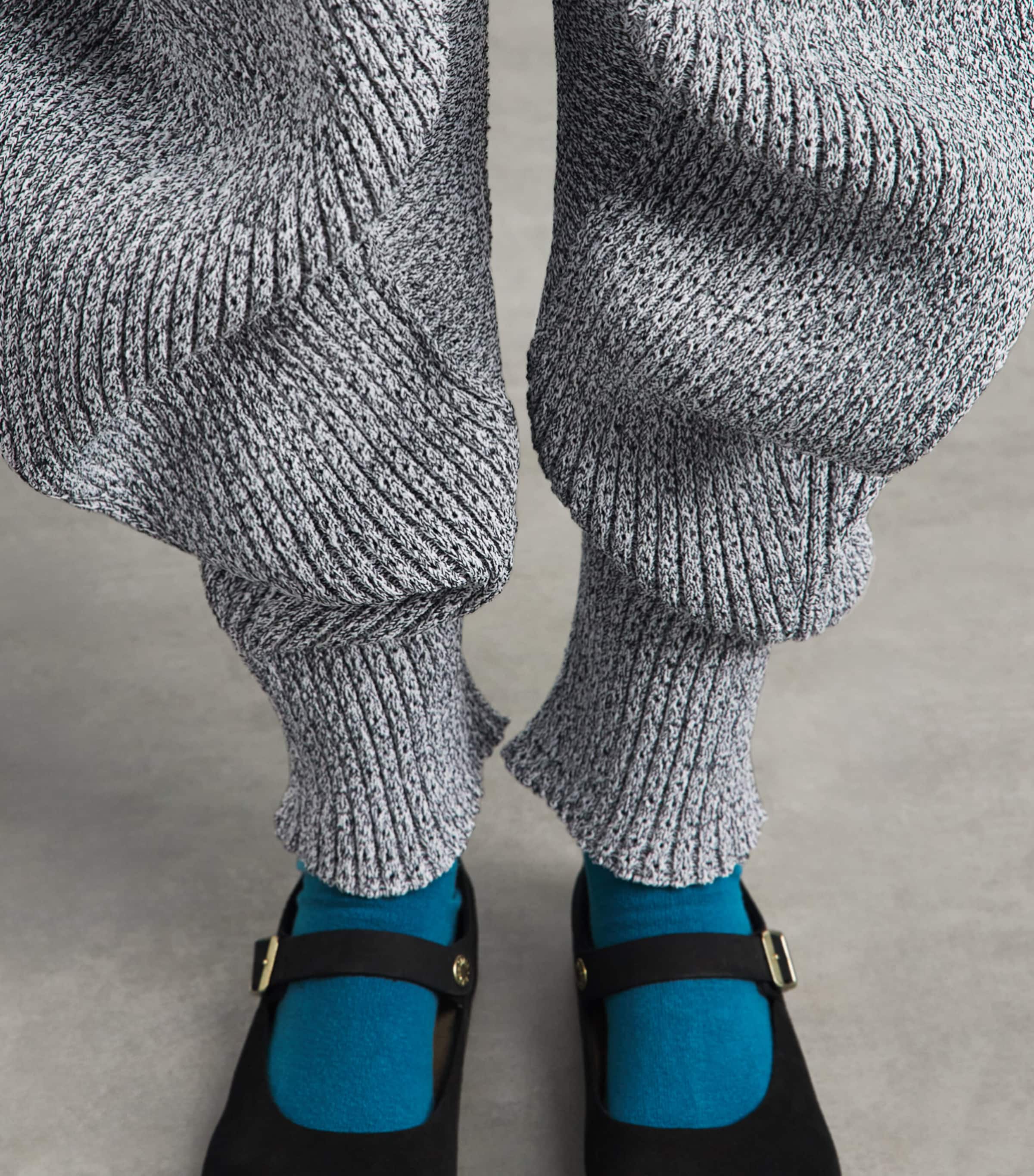 Issey Miyake Womens Found Stone Knitted Trousers Grey Image 3
