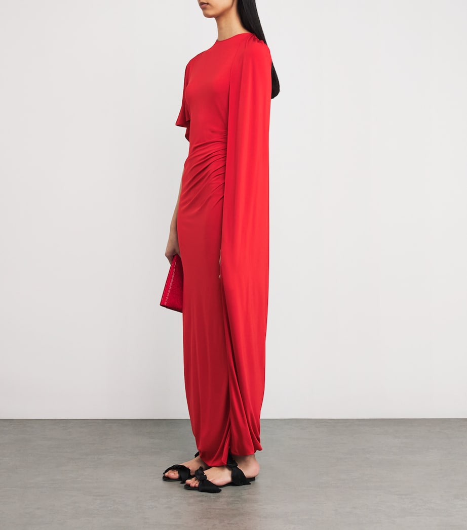 Asymmetric Draped Gown 6309 RED Image 2