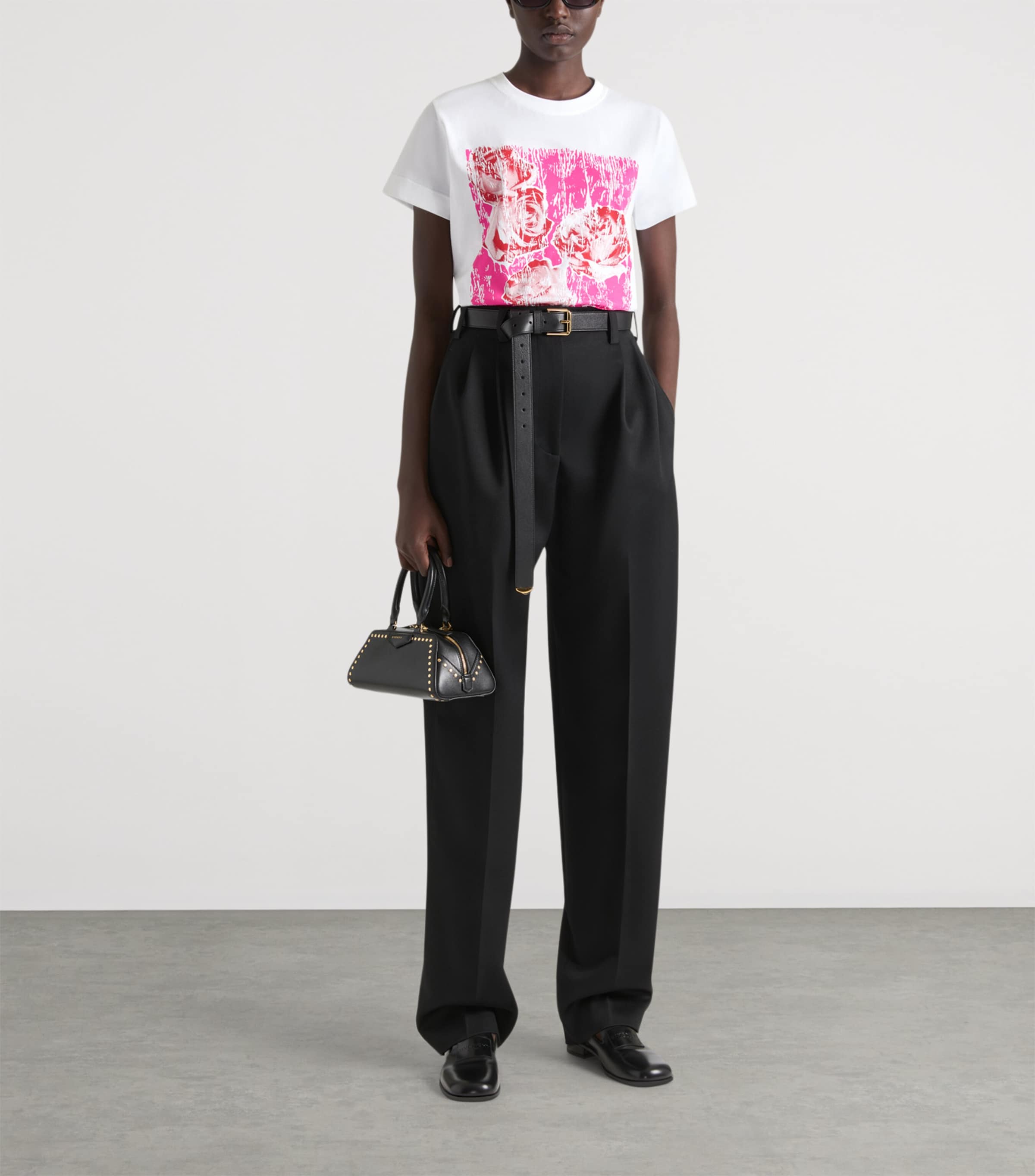 Mini Leather Antigona Cube East-West Top-Handle Bag BLACK Image 2