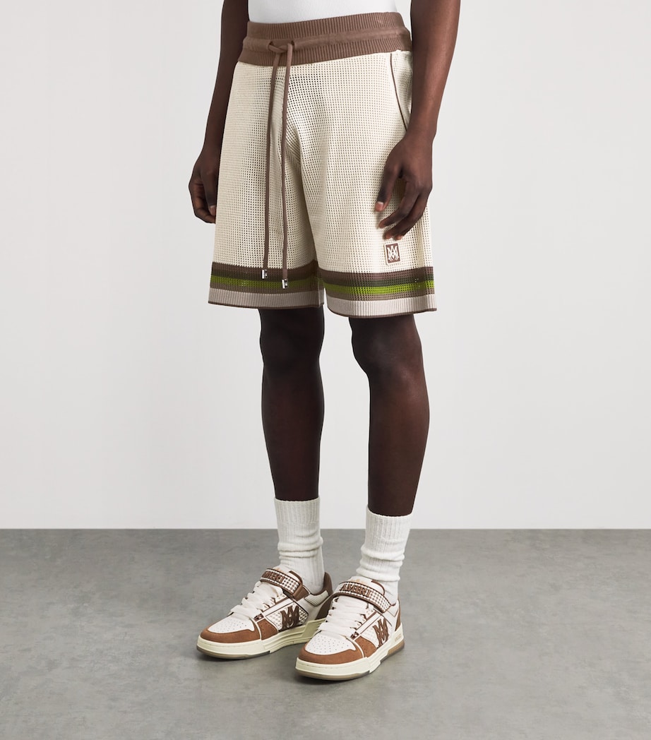 AMIRI Mens Mesh Logo Oversized Shorts Alabaster Image 4