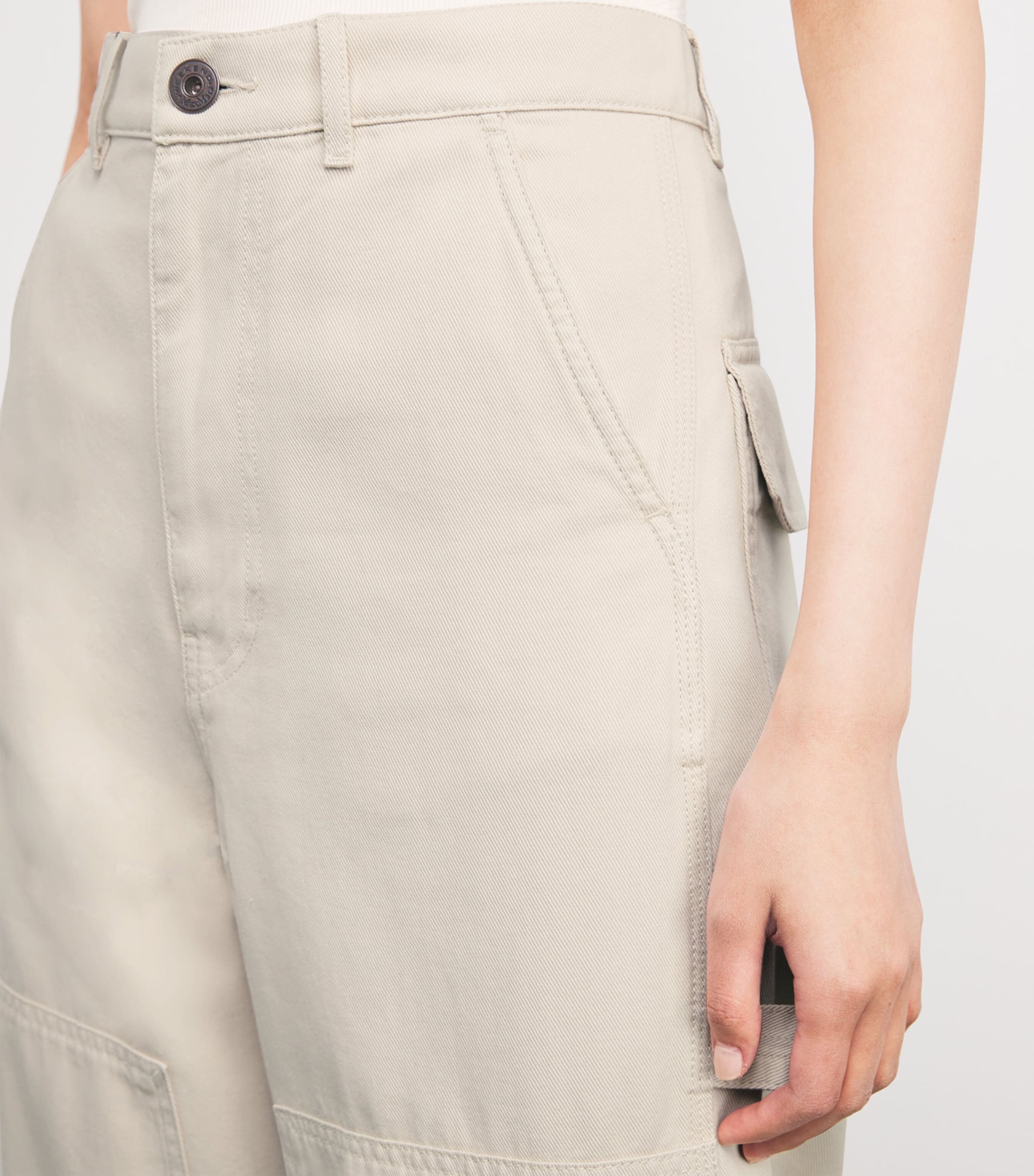 Cotton Cargo Trousers IVORY Image 6