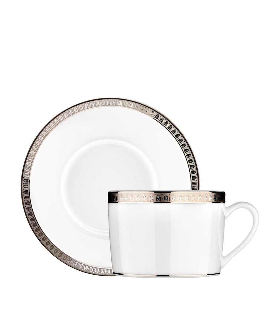 Christofle Malmaison Platinum Tea Cup and Saucer Silver Image 1