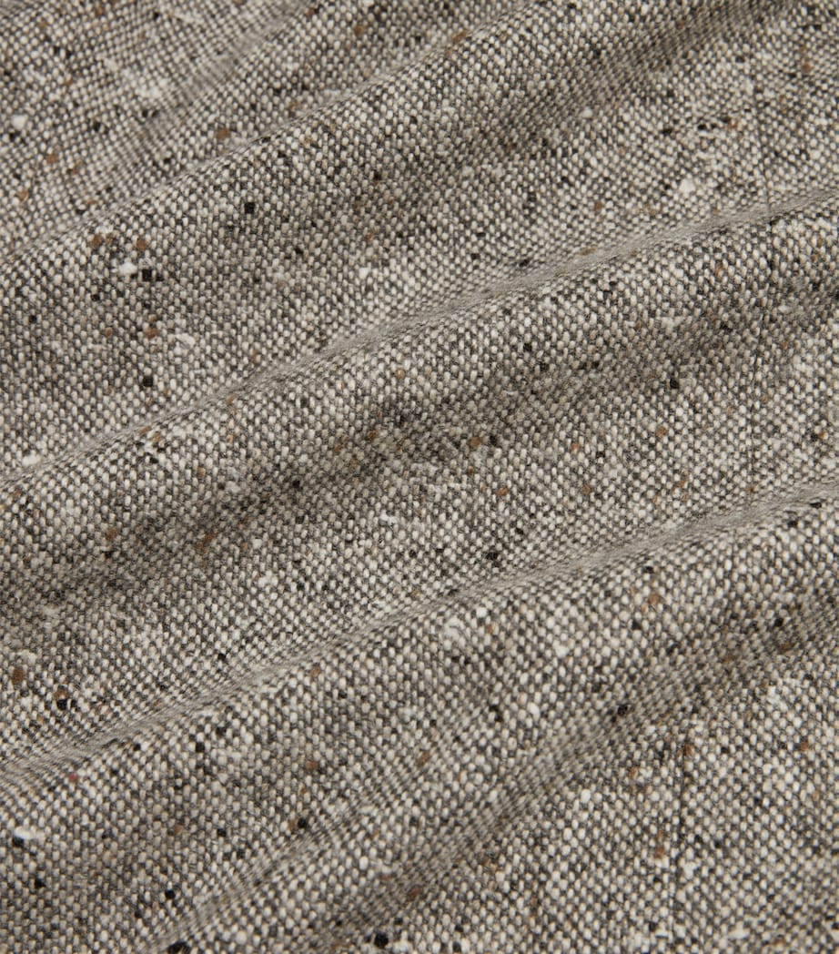 Cashmere Donegal Tweed Double-Breasted Overcoat 086OATMEAL GREY Image 7