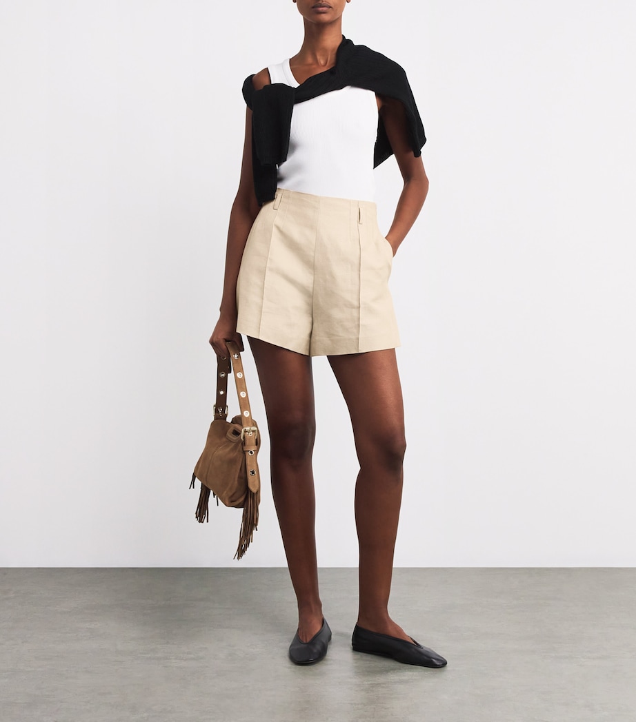 Marled Suit Shorts BEIGE Image 2