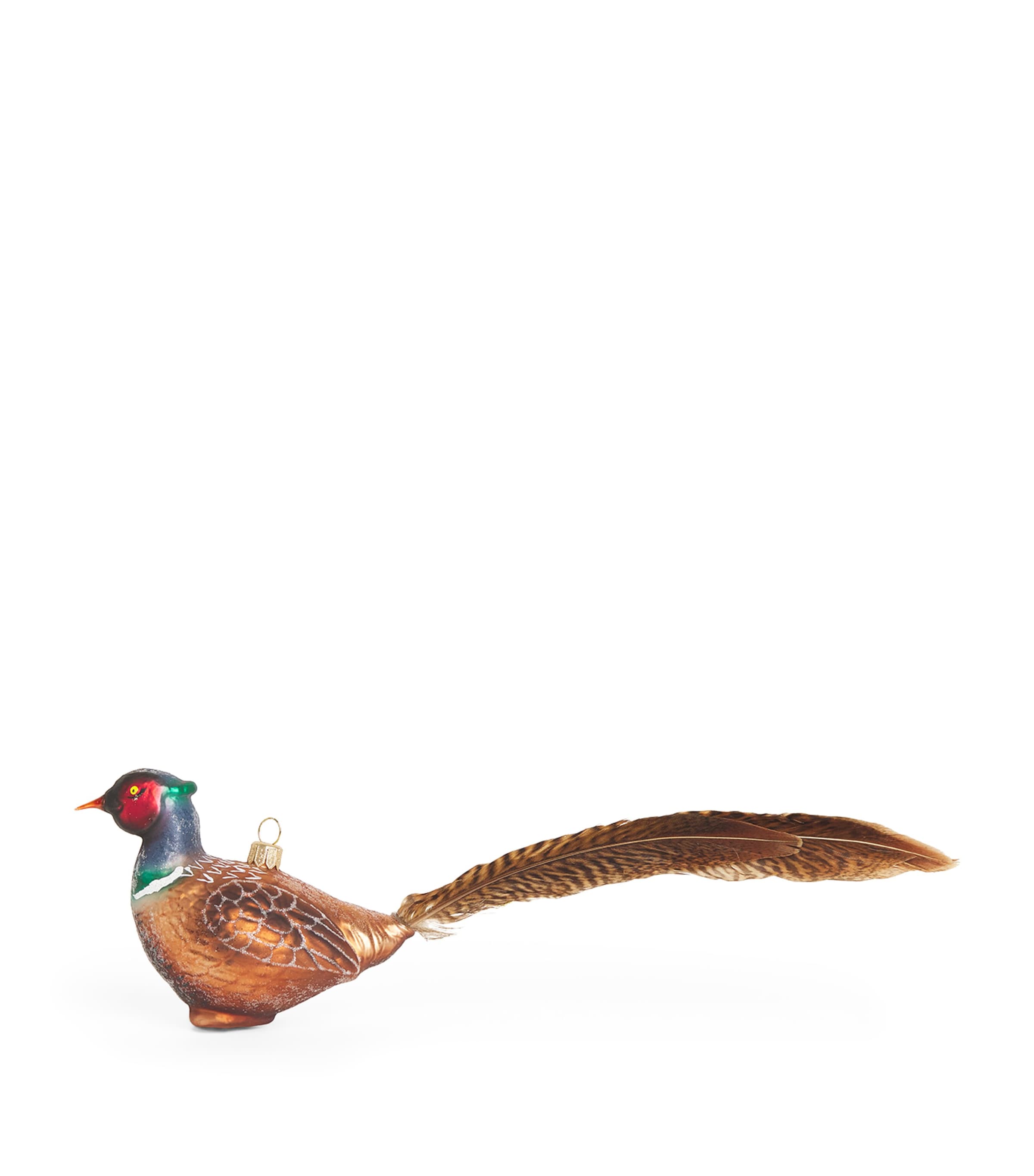 Harrods Glass Pheasant Tree Decoration In Brown