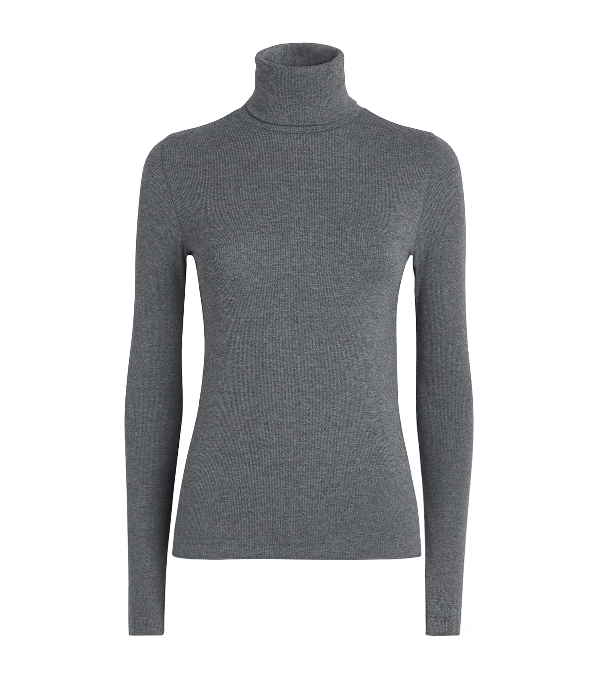 Polo Ralph Lauren Womens Slim Rollneck Sweater Med Flannel Heather Image 1
