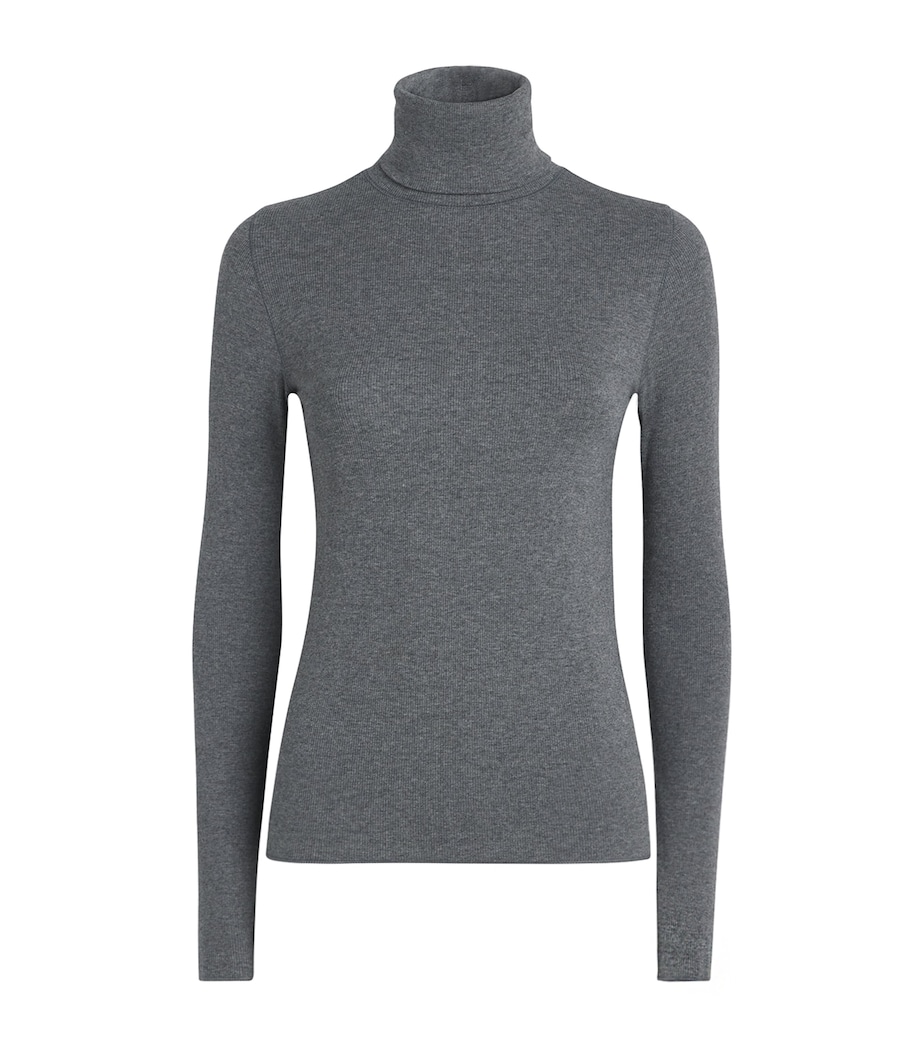 Polo Ralph Lauren Womens Slim Rollneck Sweater Med Flannel Heather Image 1