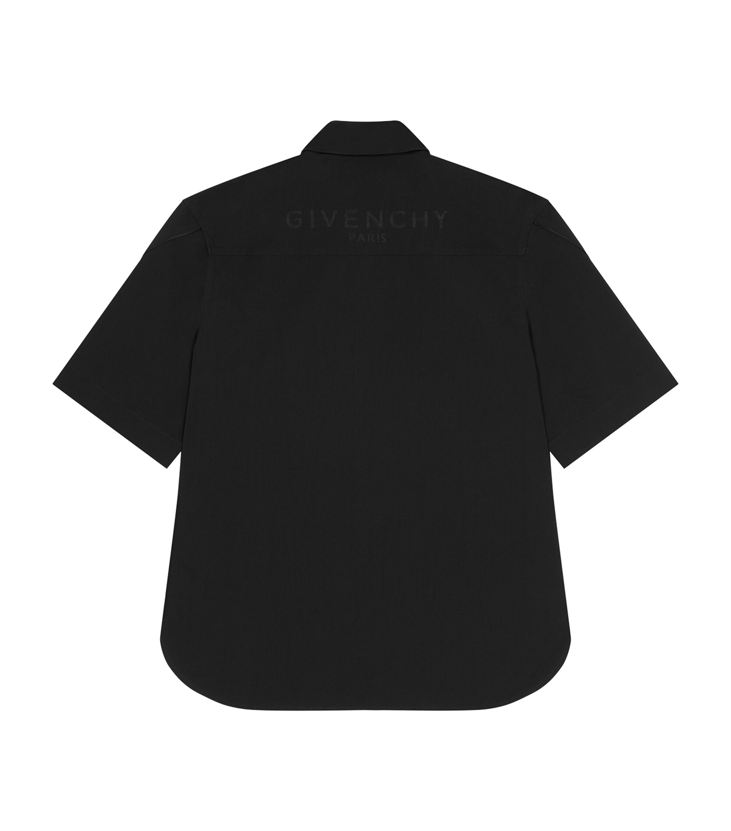 Givenchy Mens Nylon Zip-Up Short-Sleeve Shirt Black Image 2