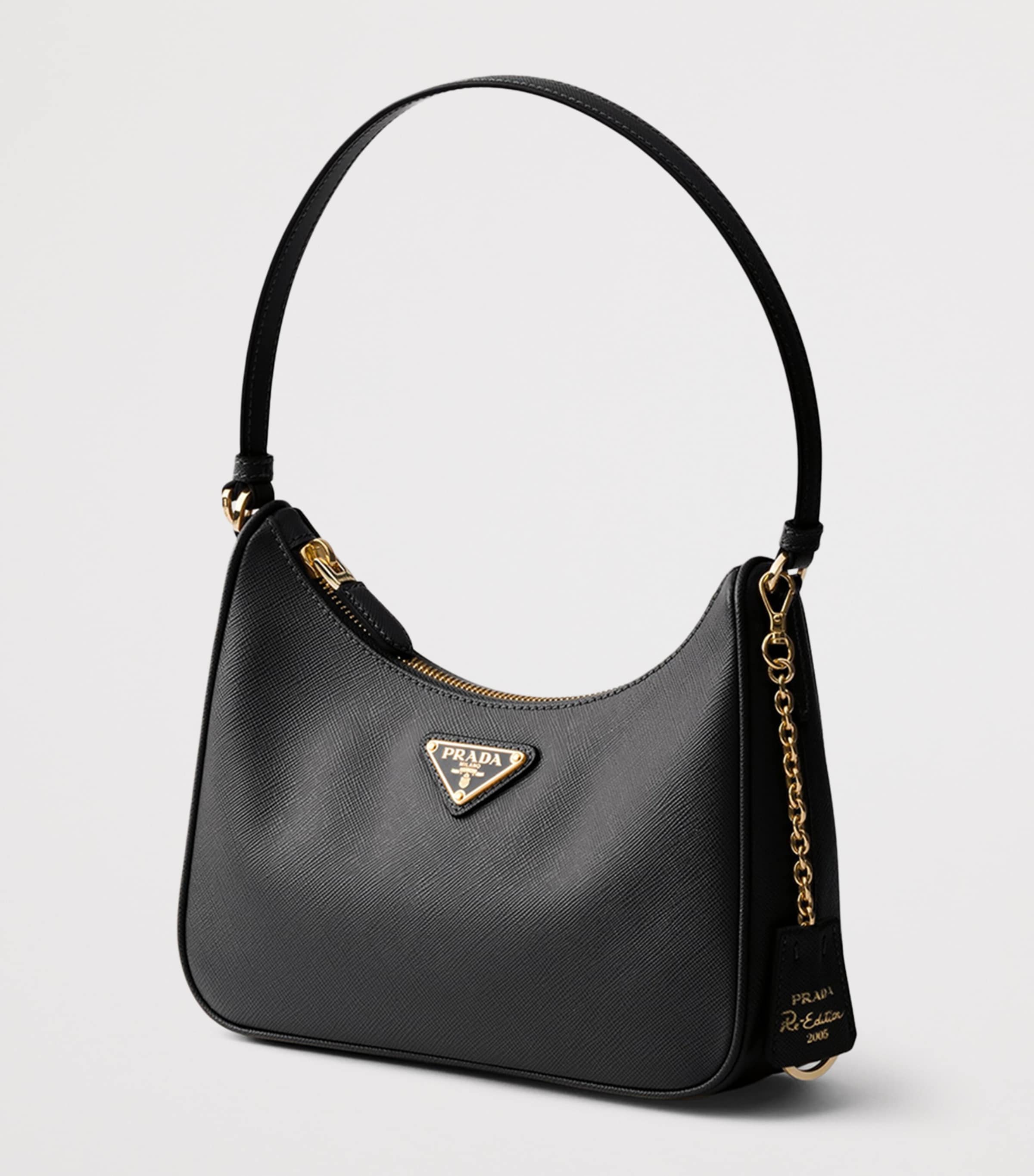 Prada Mini Saffiano Leather Re-Edition 2005 Top-Handle Bag Black Image 2