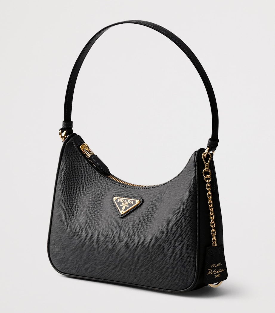 Prada Mini Saffiano Leather Re-Edition 2005 Top-Handle Bag Black Image 2