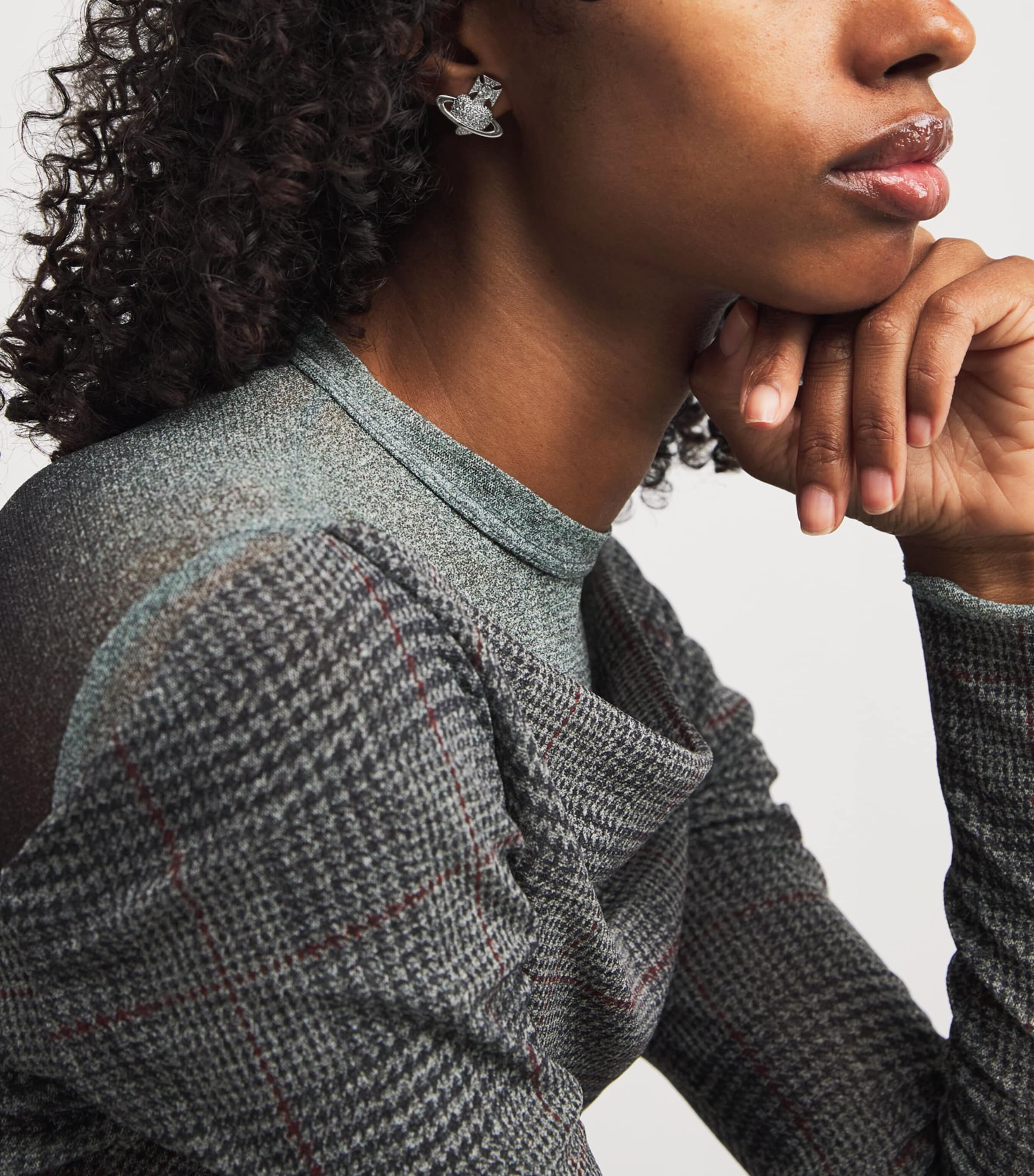 Embellished Agnatha Earrings PLATINUM / WHITE CZ Image 2