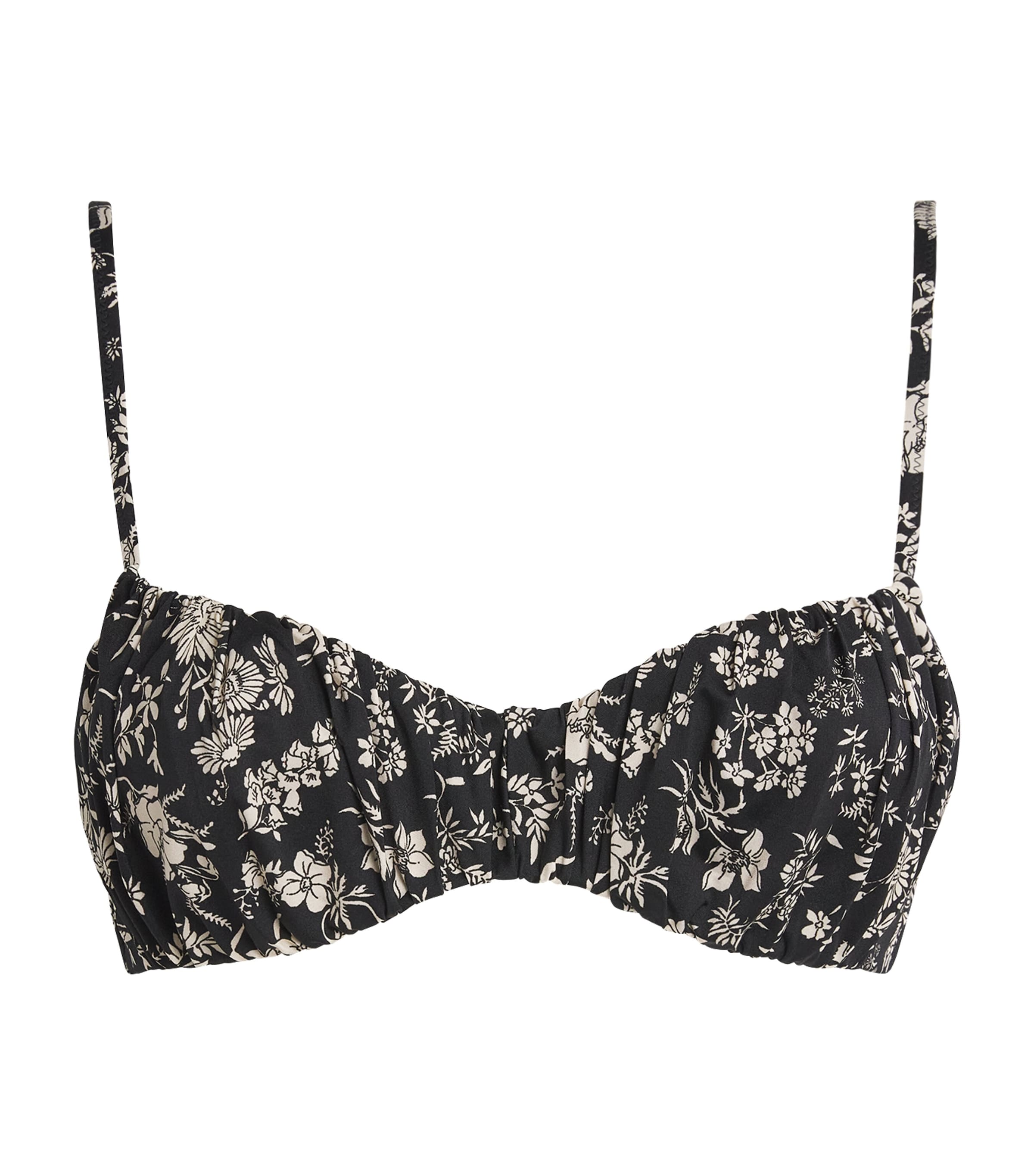 Ulla Johnson Naomi Ruched Bikini Top In Black