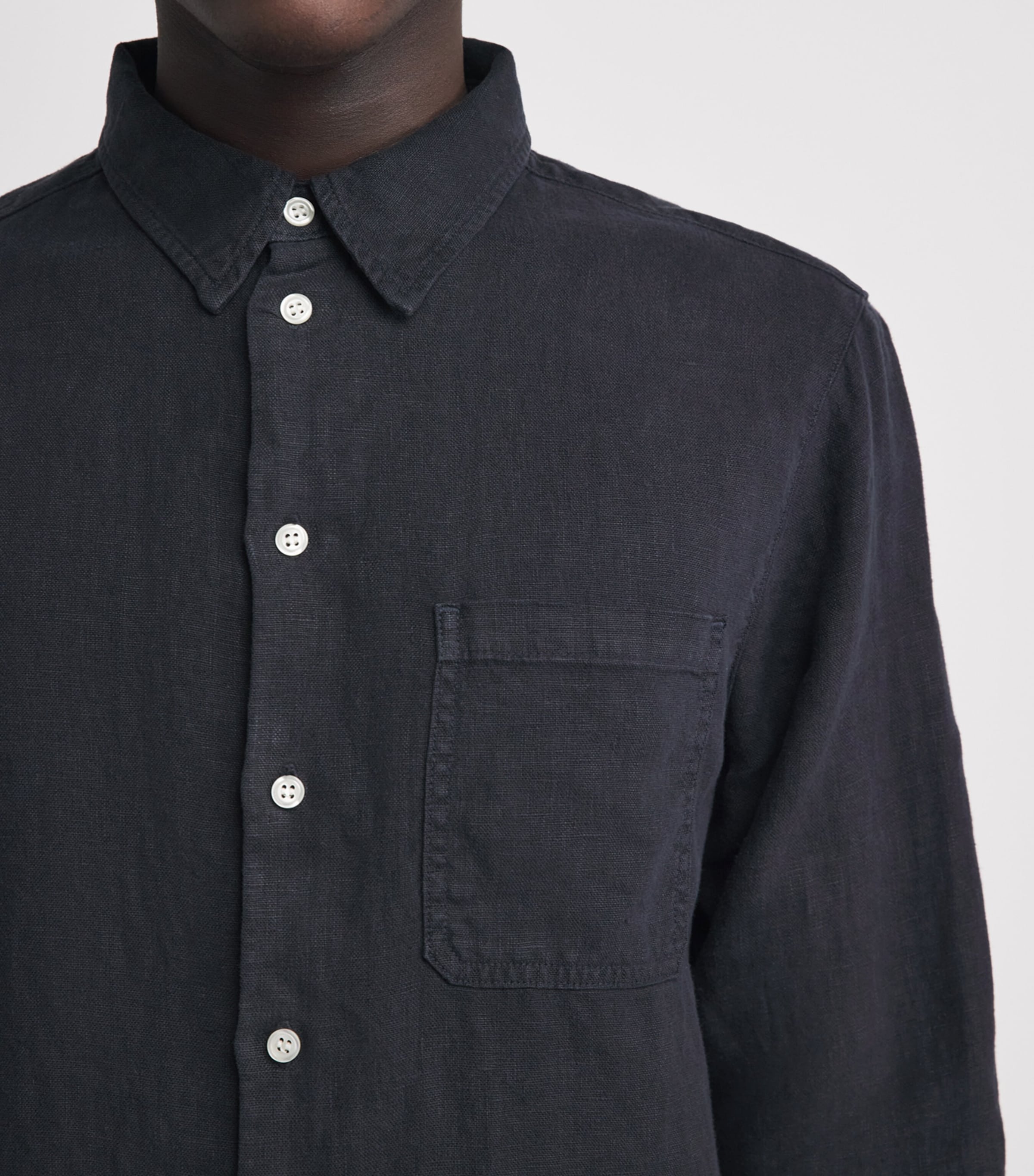 Citizens of Humanity Mens Linen Cairo Shirt Navy Image 3