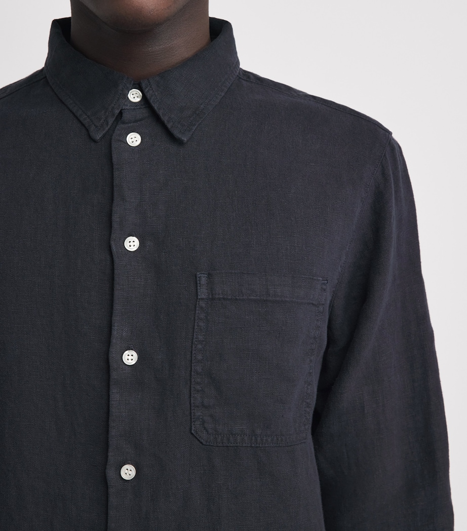Citizens of Humanity Mens Linen Cairo Shirt Navy Image 3