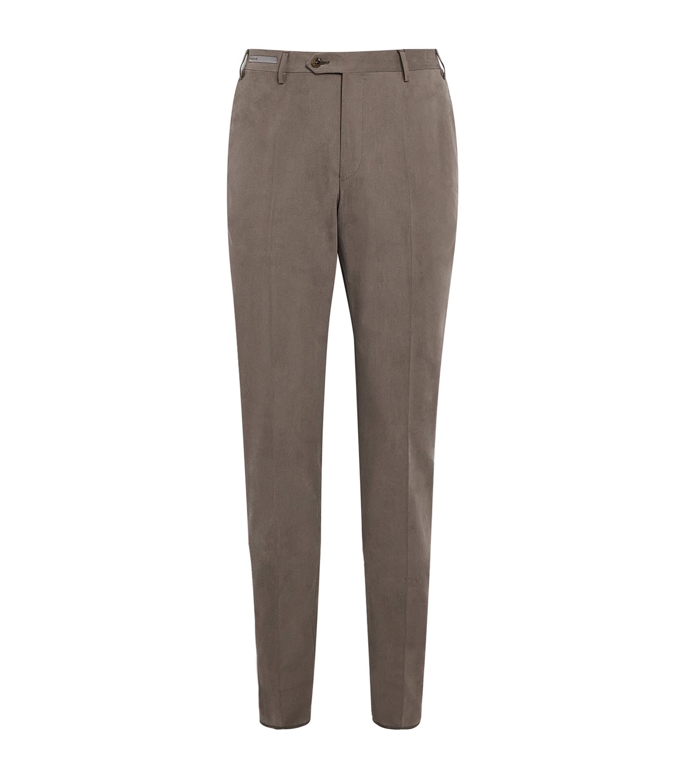 Corneliani Mens Stretch-Cotton-Cashmere Trousers Natural / Beige Image 1