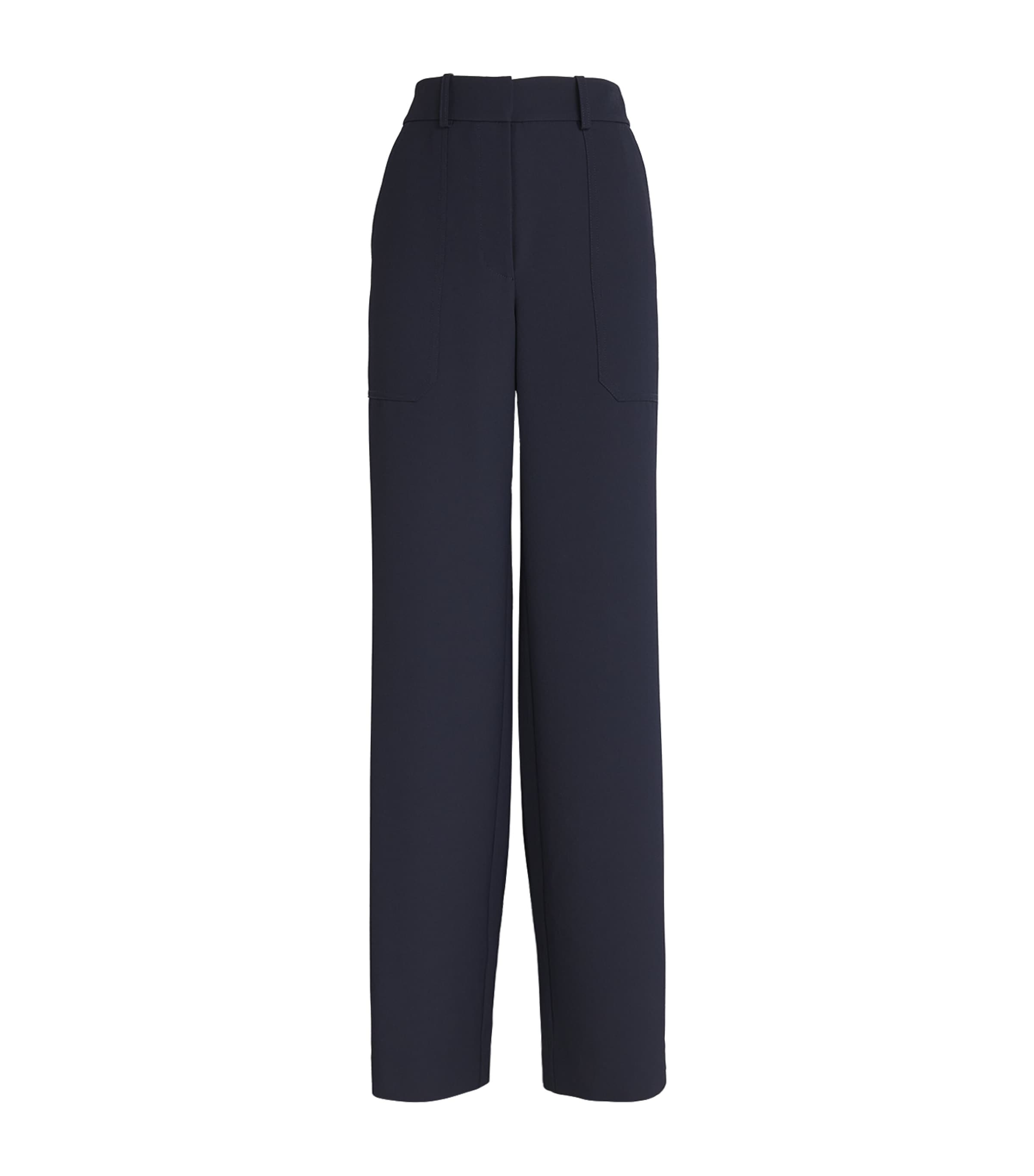 Veronica Beard Womens Cole Wide-Leg Trousers Navy Image 1