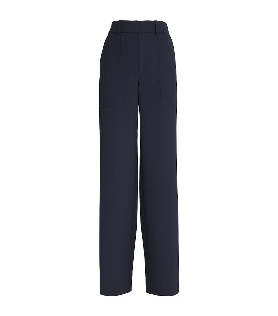 Veronica Beard Womens Cole Wide-Leg Trousers Navy Image 1