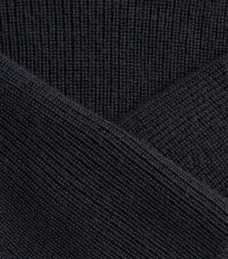 Herskind Womens Merino Rib-Knit Long-Sleeve Top Dark Grey Image 6