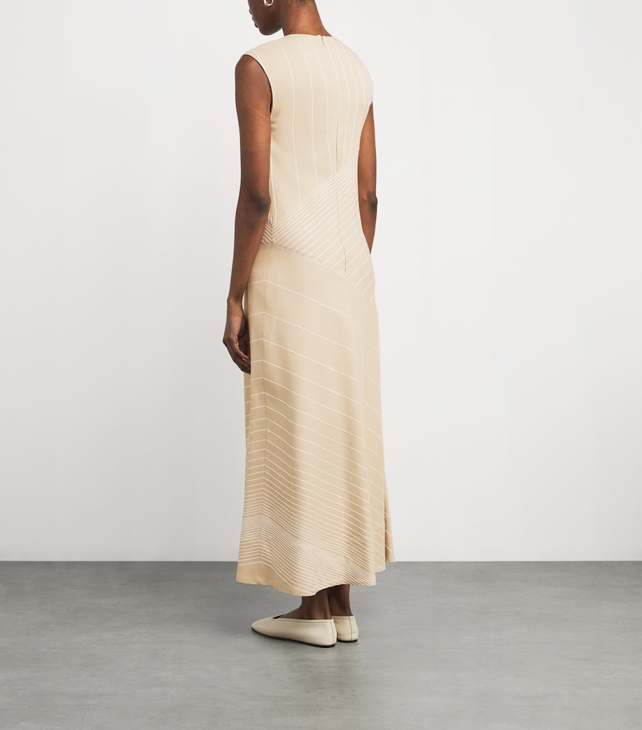 Embroidered Stripe Maryse Maxi Dress AFFOGATO/IVORY Image 3