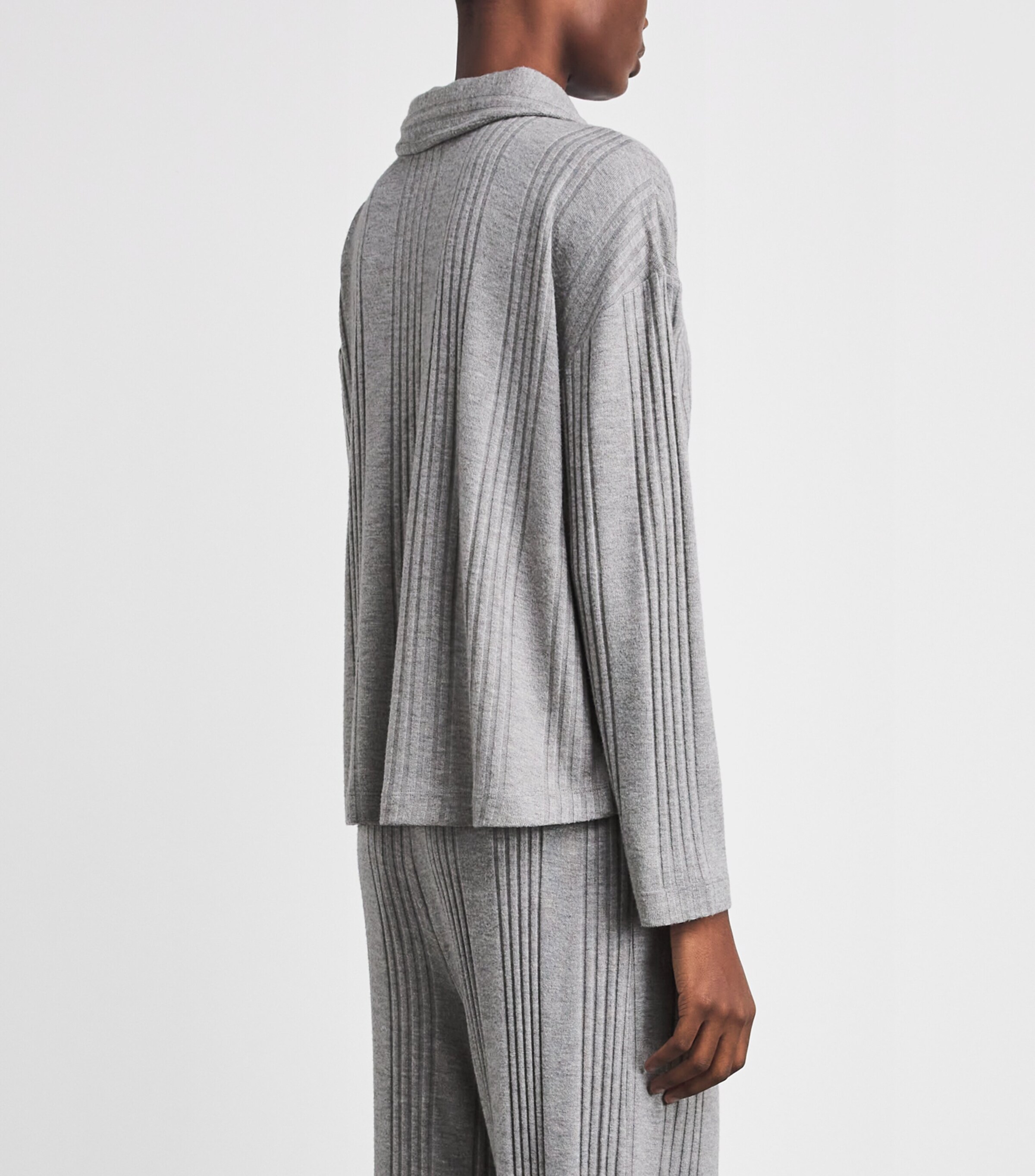 Eberjey Womens Ribbed Pyjama Top Dark Heather Grey Image 5