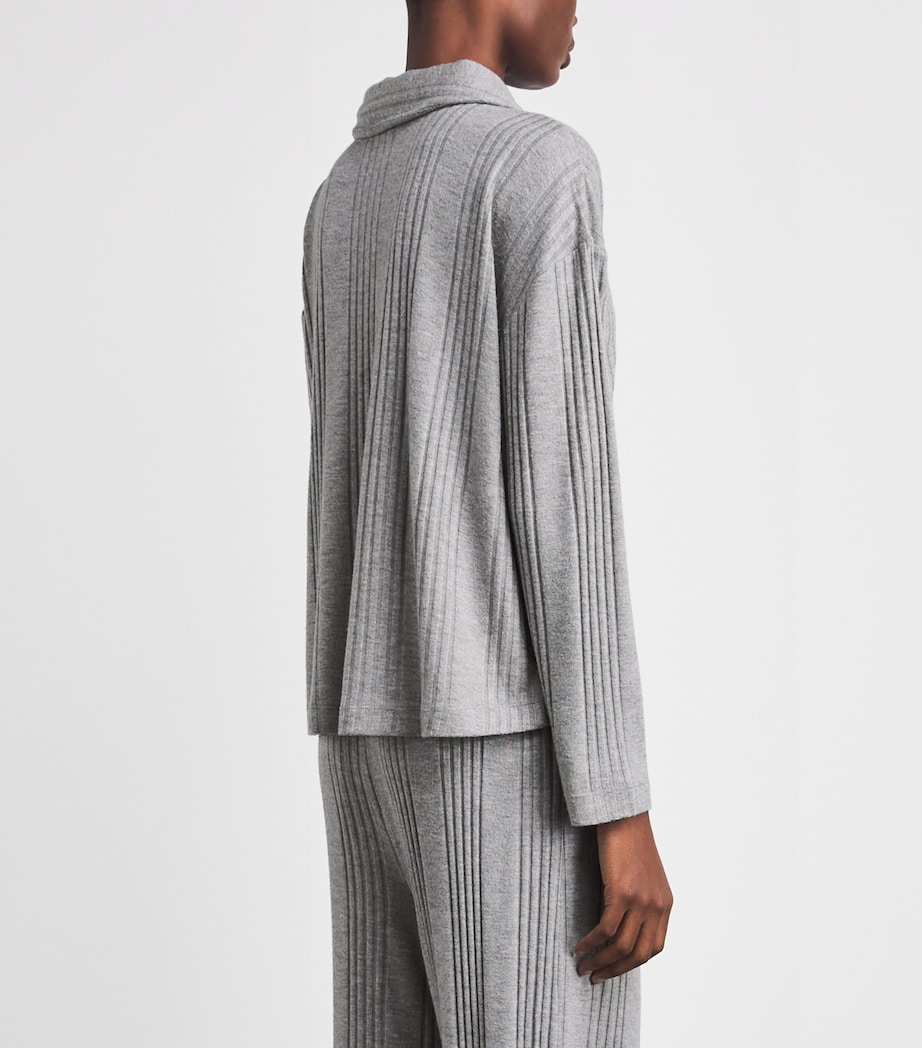 Eberjey Womens Ribbed Pyjama Top Dark Heather Grey Image 5