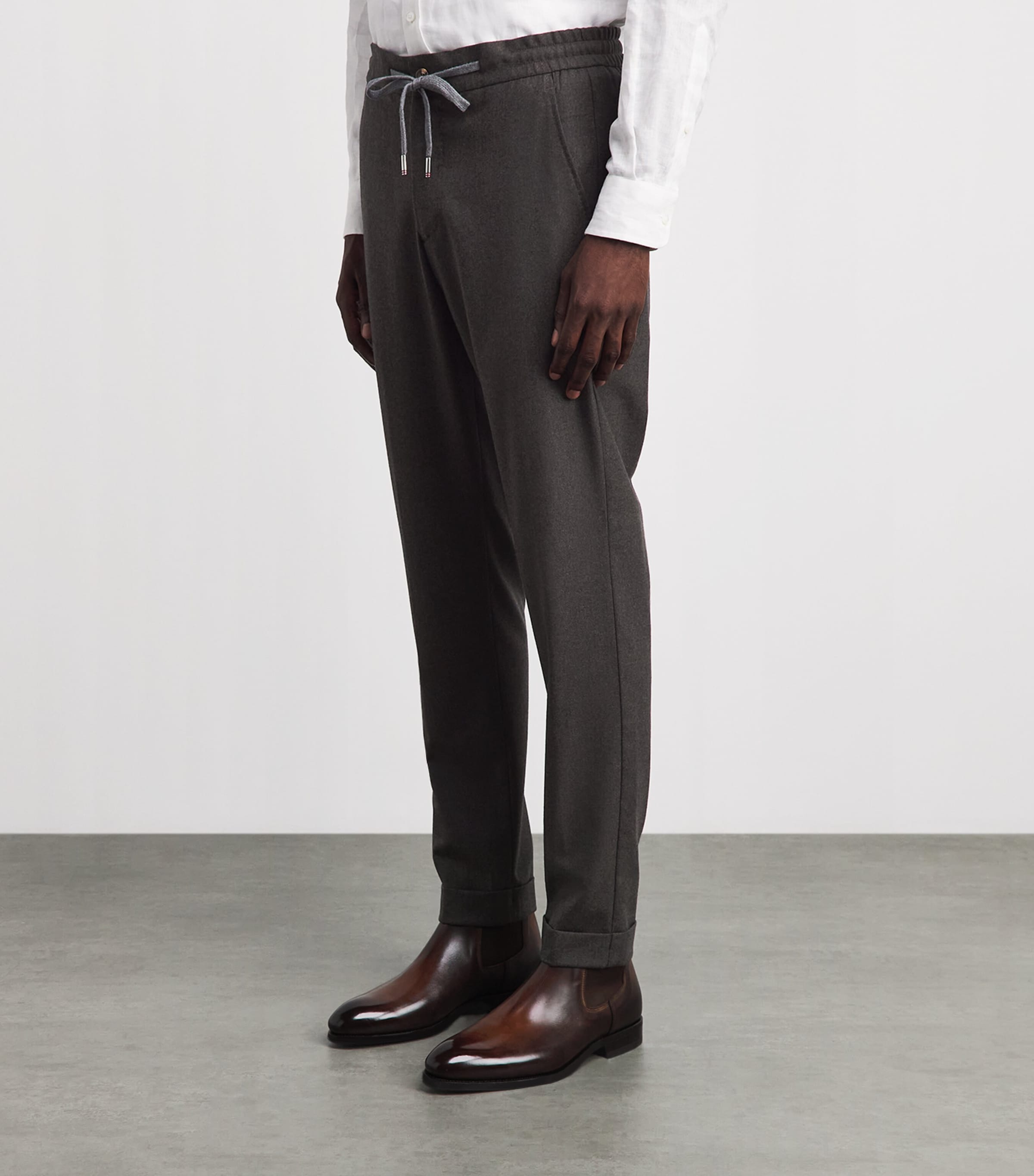 Marco Pescarolo Womens Cashmere Drawstring Trousers Brown Image 4