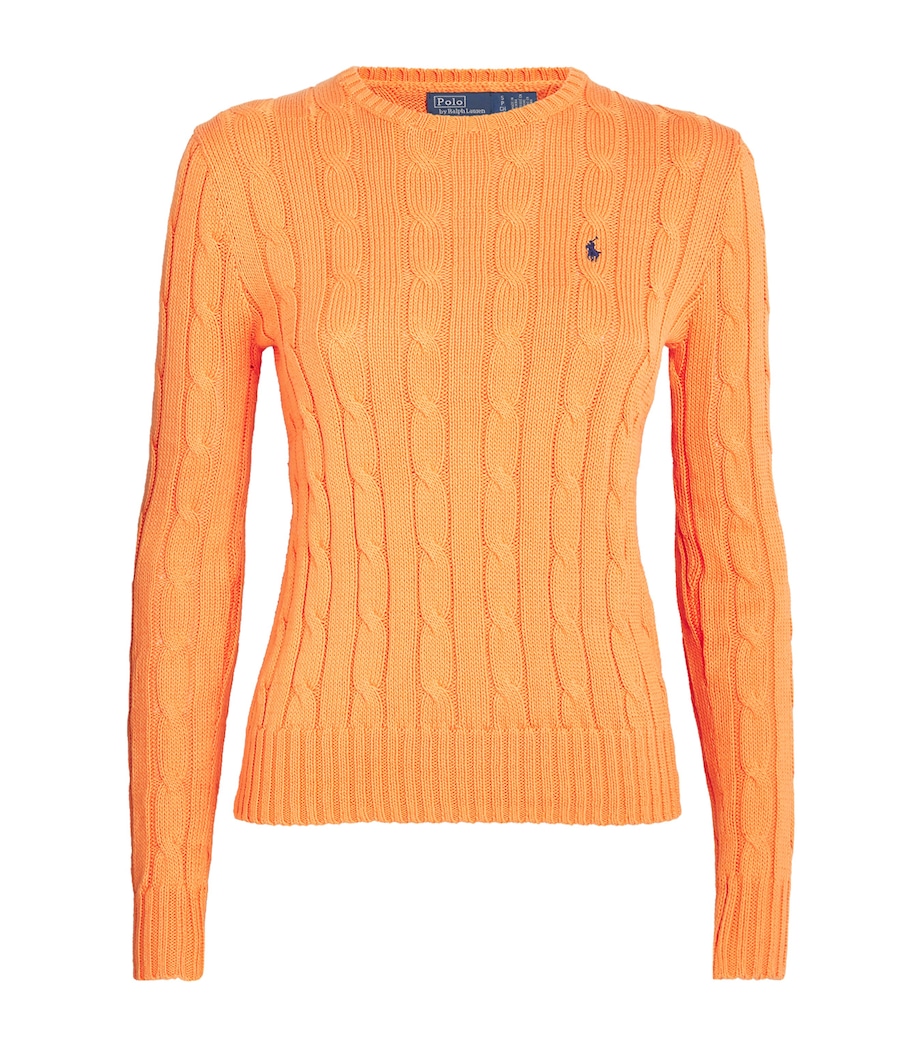 Cotton Cable-Knit Sweater SUN ORANGE Image 1