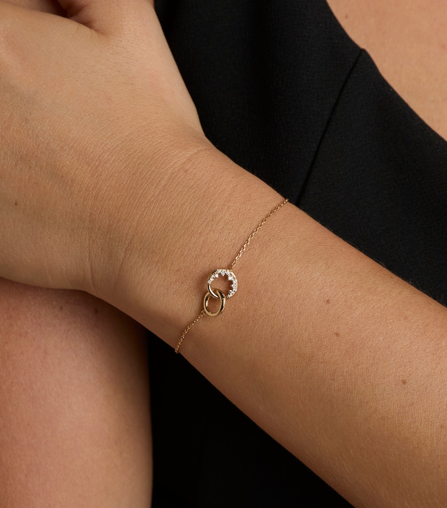 Spiral Crystal Orbit Pendant Bracelet GOLD Image 2