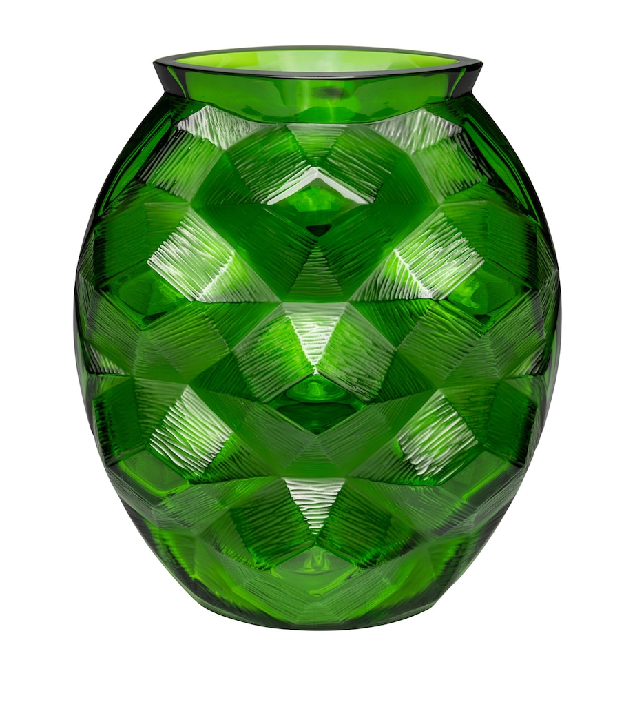 Lalique Crystal Tortue Vase (25cm) Vert Prairie Image 1