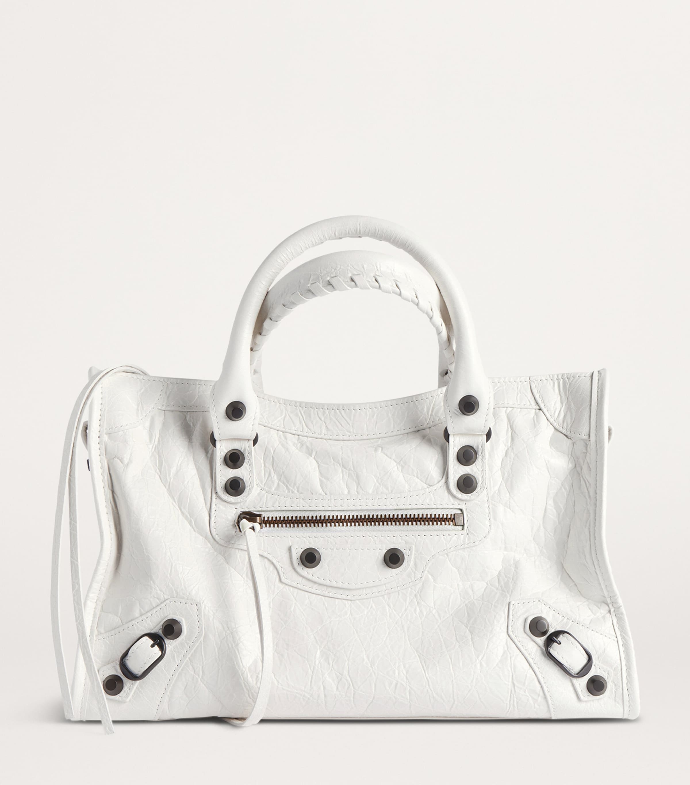 Balenciaga White Small Lambskin Le City Top-Handle Bag | Harrods US