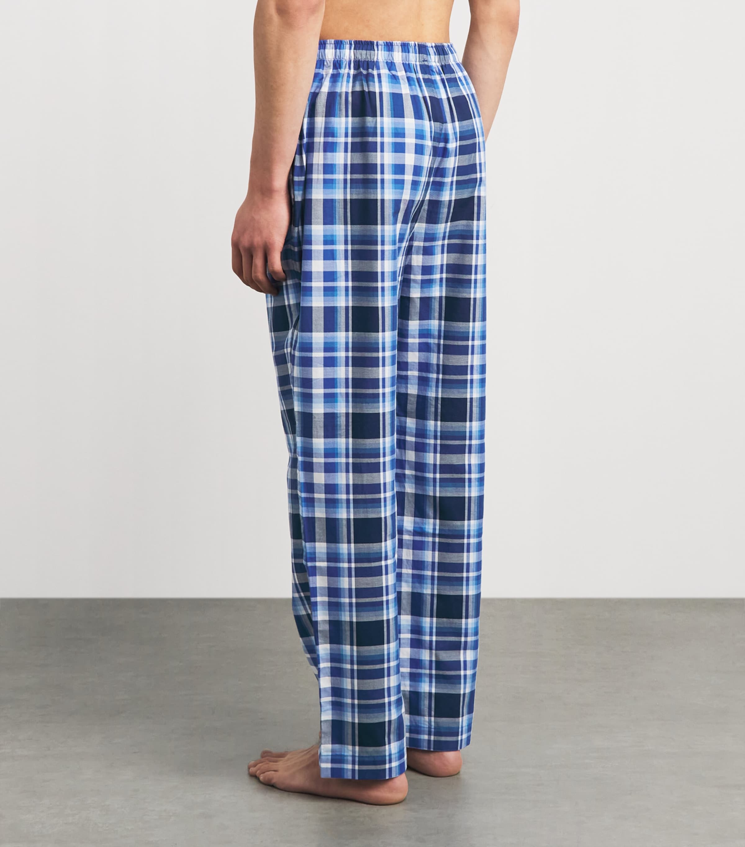 Polo Ralph Lauren Mens Cotton Check Pyjama Trousers Blue Plaid Multi Image 5