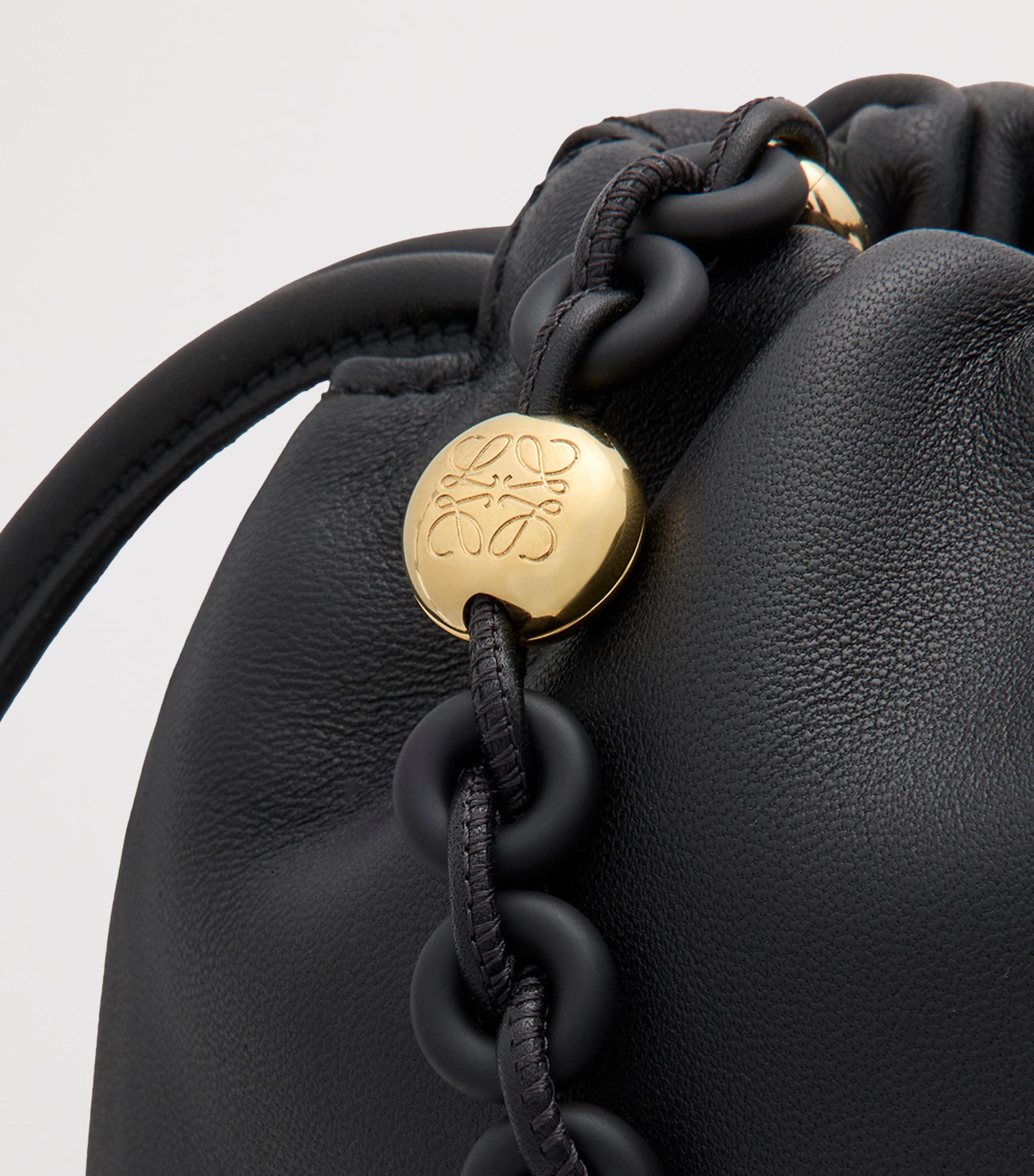 Medium Leather Flamenco Purse BLACK Image 9