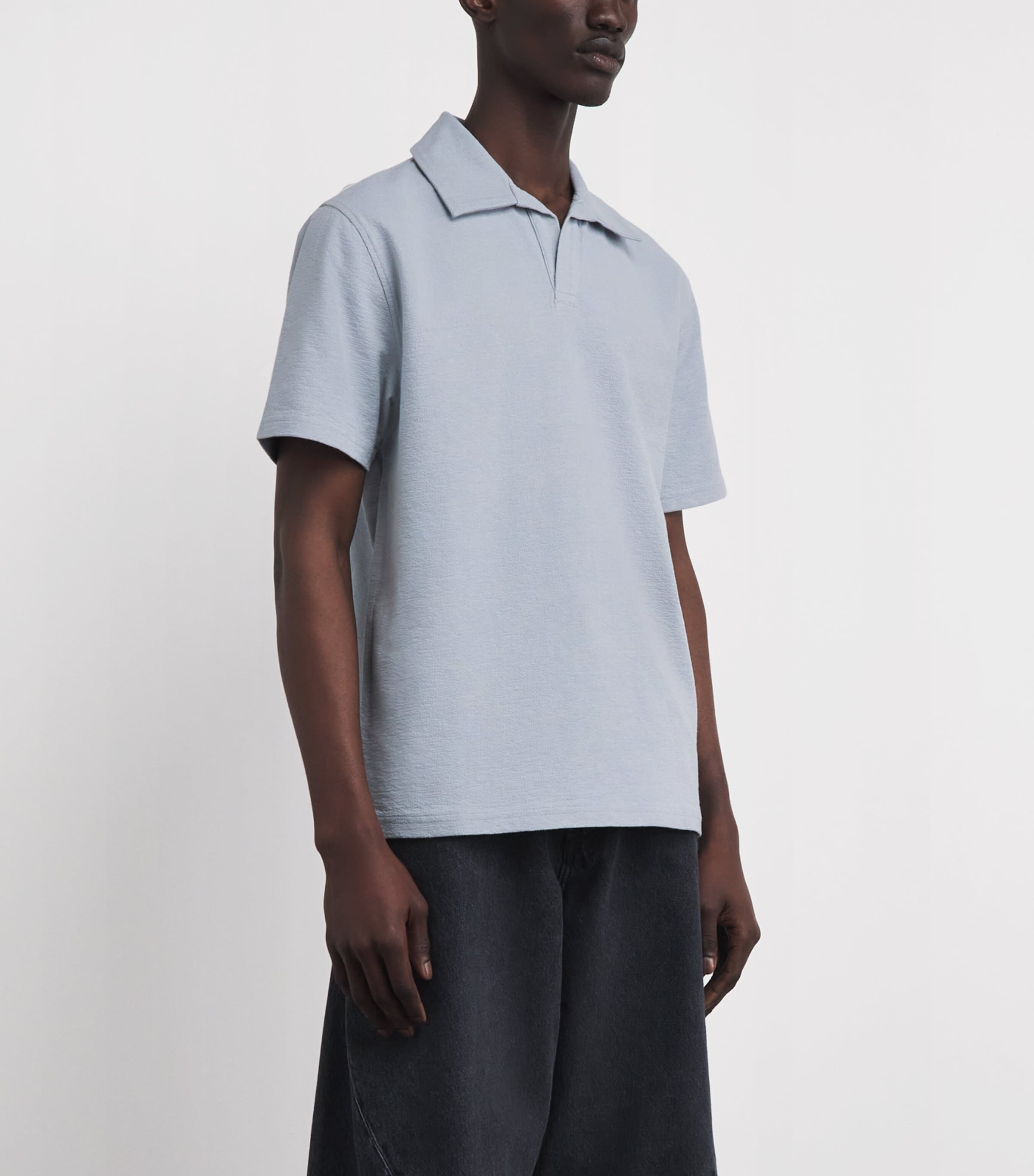 Wax London Mens Organic Cotton Atwood Polo Shirt Blue Image 4
