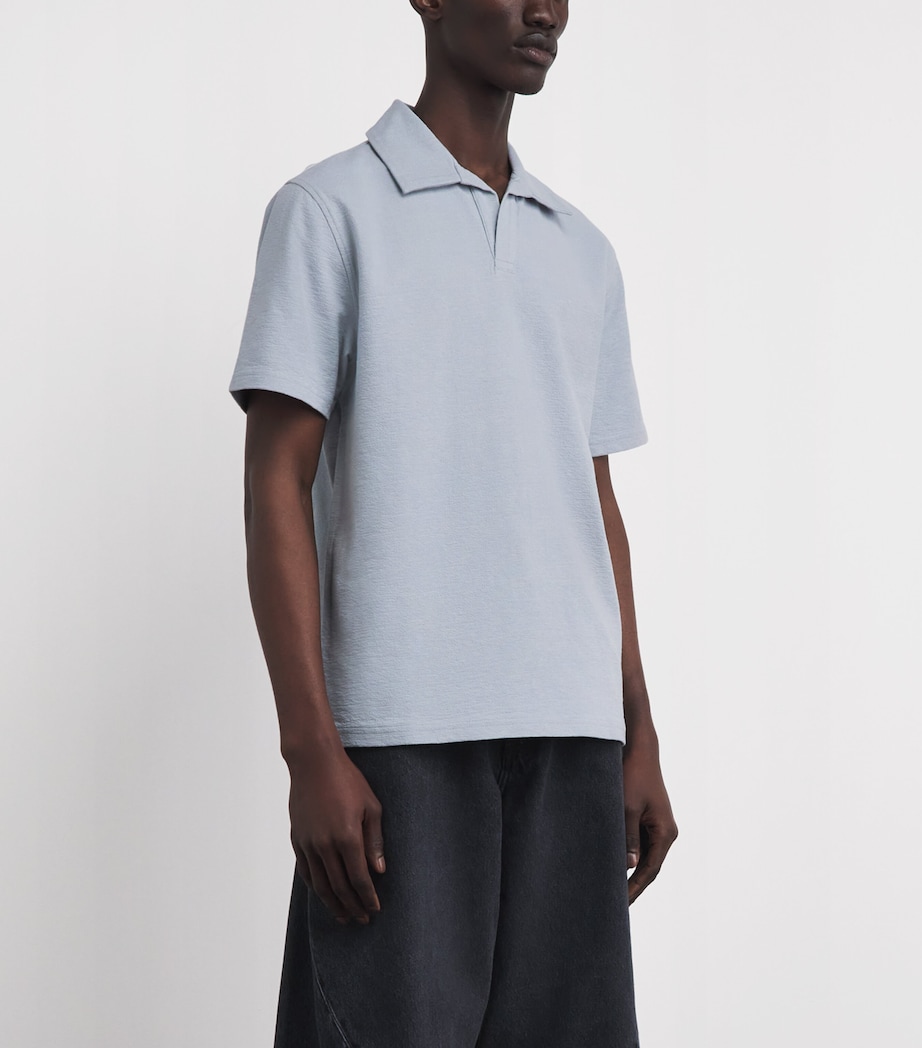 Wax London Mens Organic Cotton Atwood Polo Shirt Blue Image 4