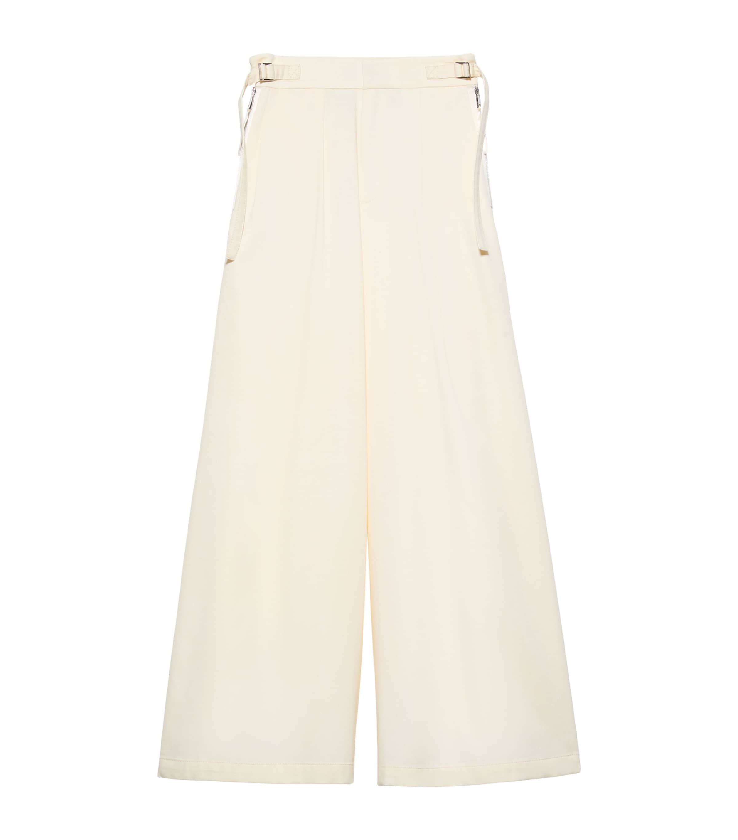 MAX&Co. Womens Cotton Pleated Wide-Leg Trousers Wool White Image 1